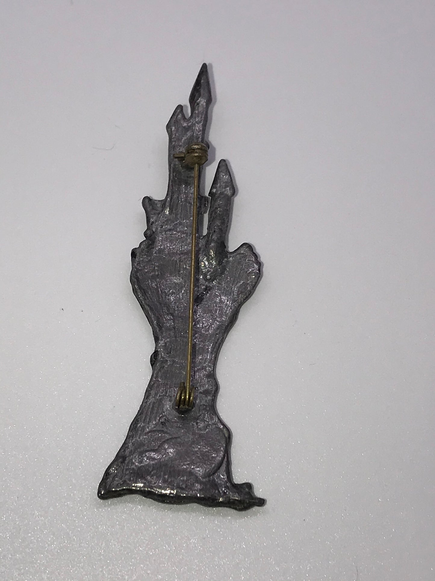 Vintage JJ Jonette Jewelry Pewter Castle Pin