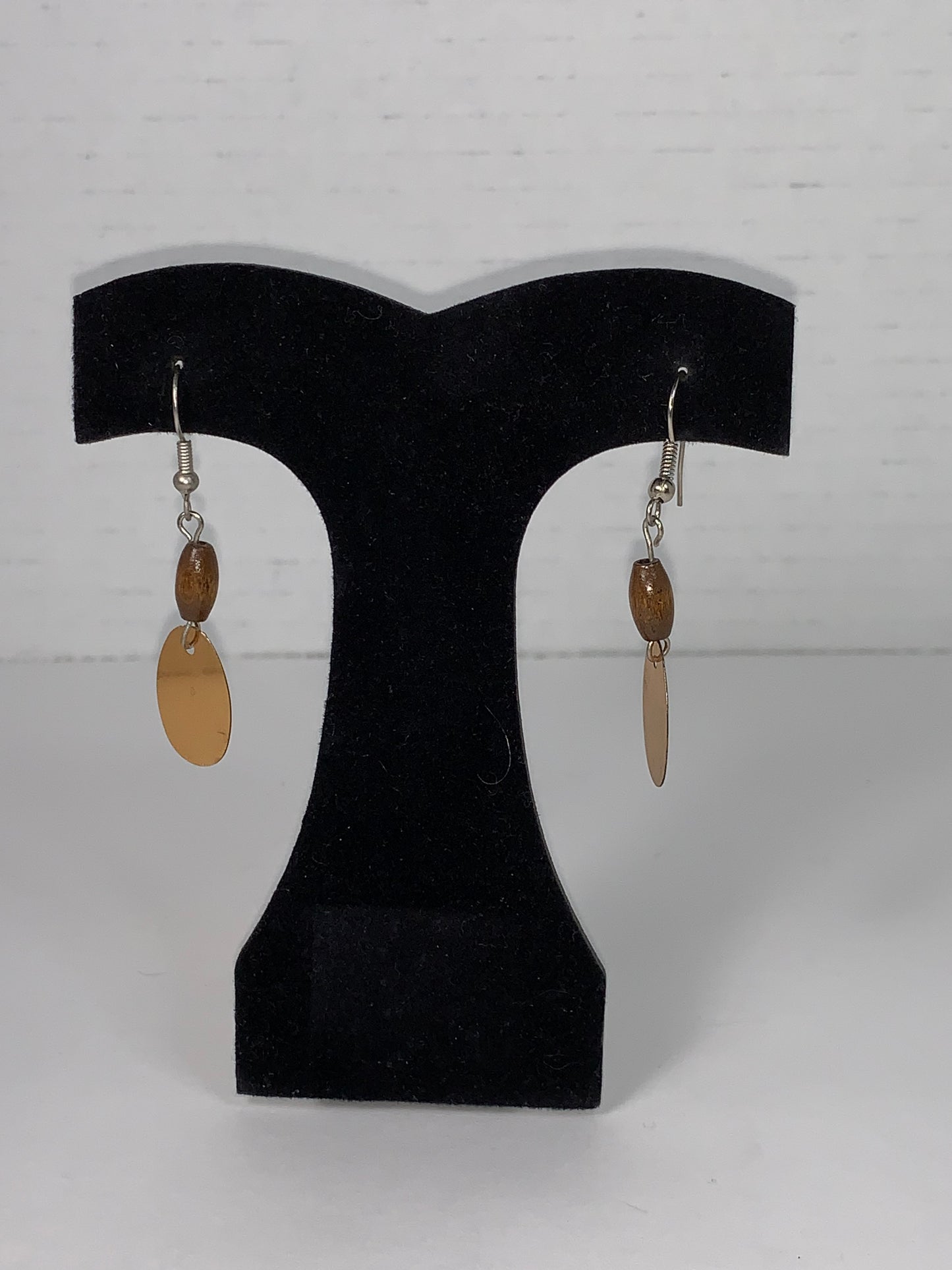 Cute Wooden Dangle Earrings, Dark