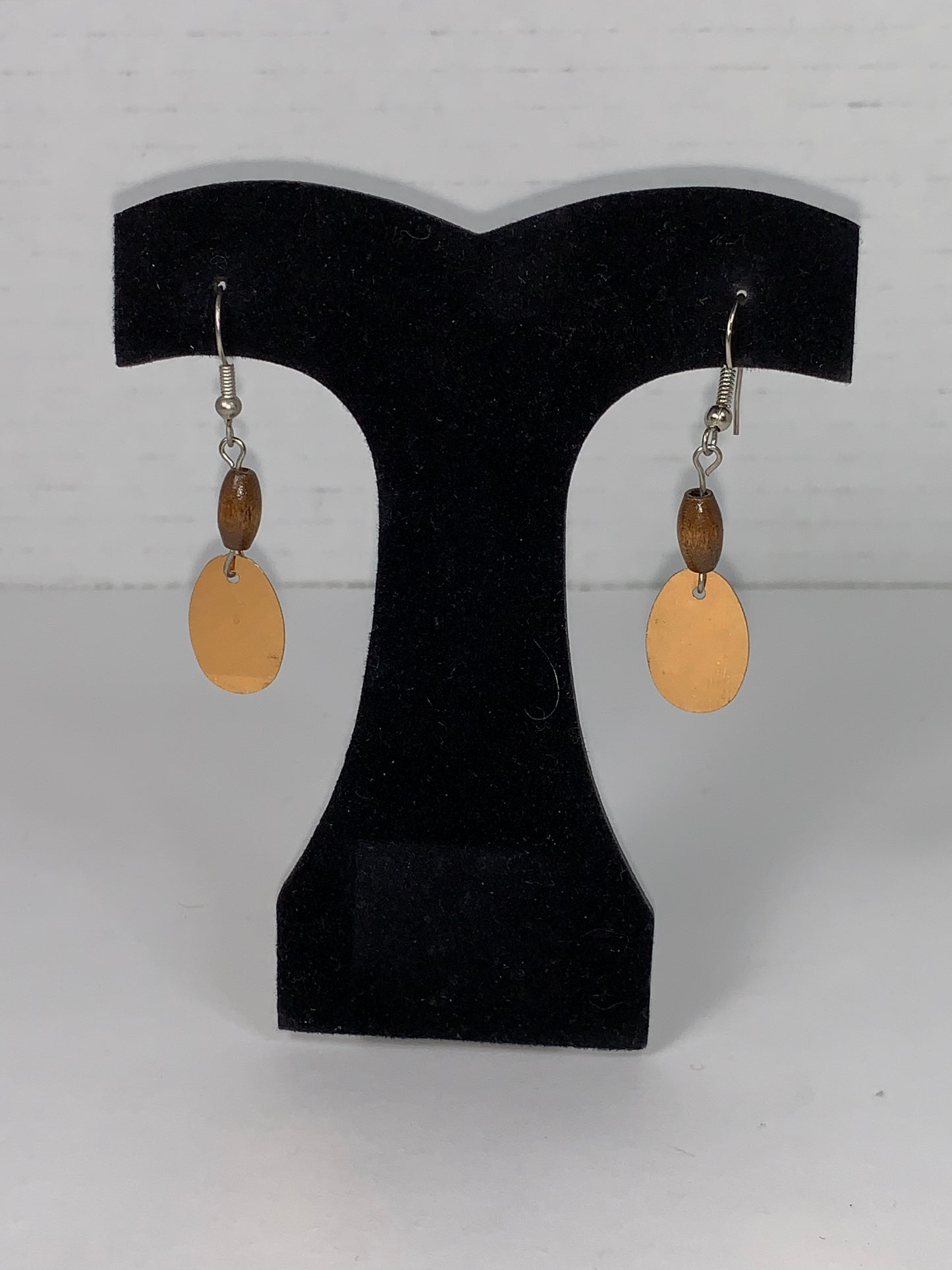 Cute Wooden Dangle Earrings, Dark