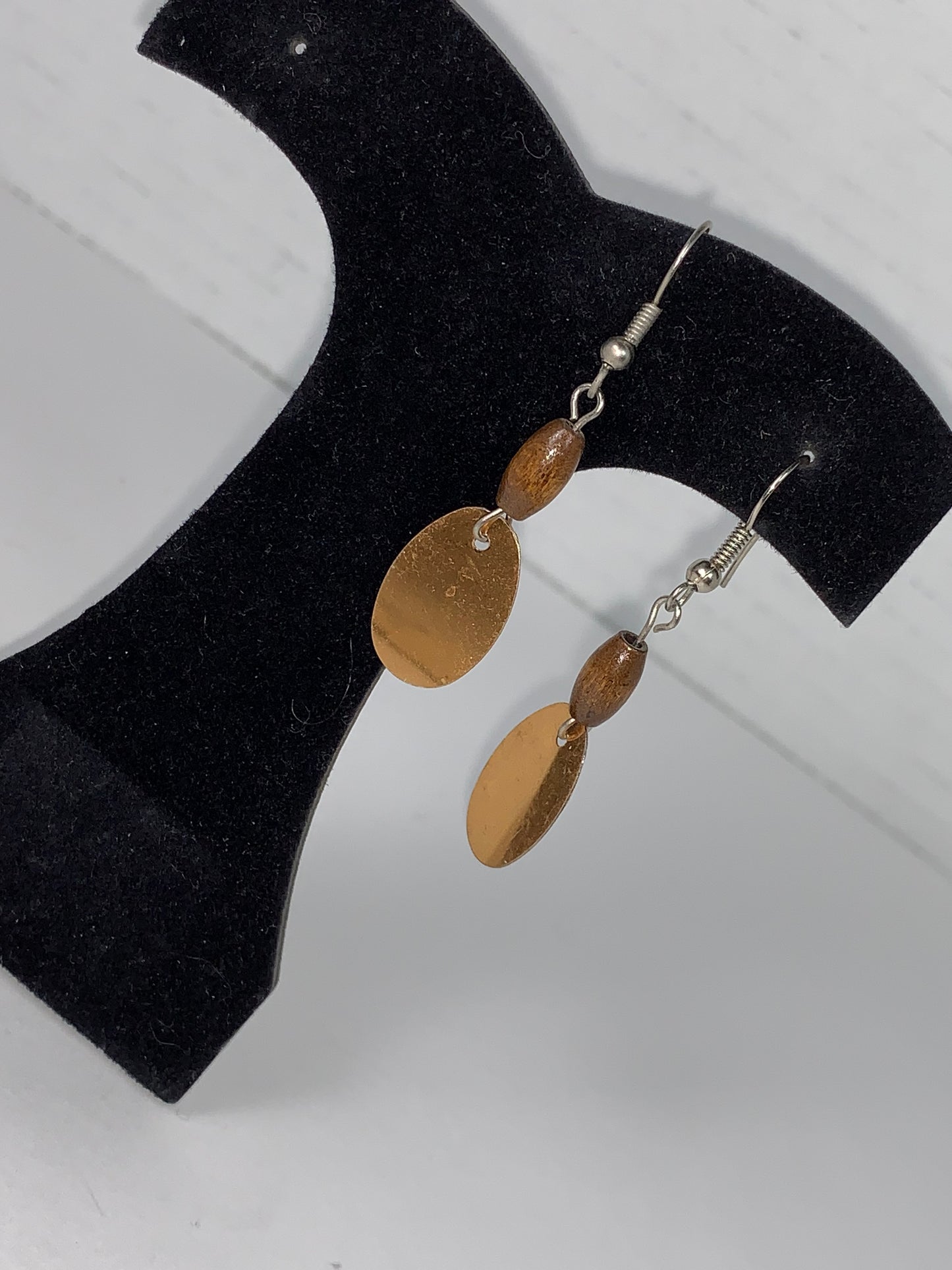 Cute Wooden Dangle Earrings, Dark