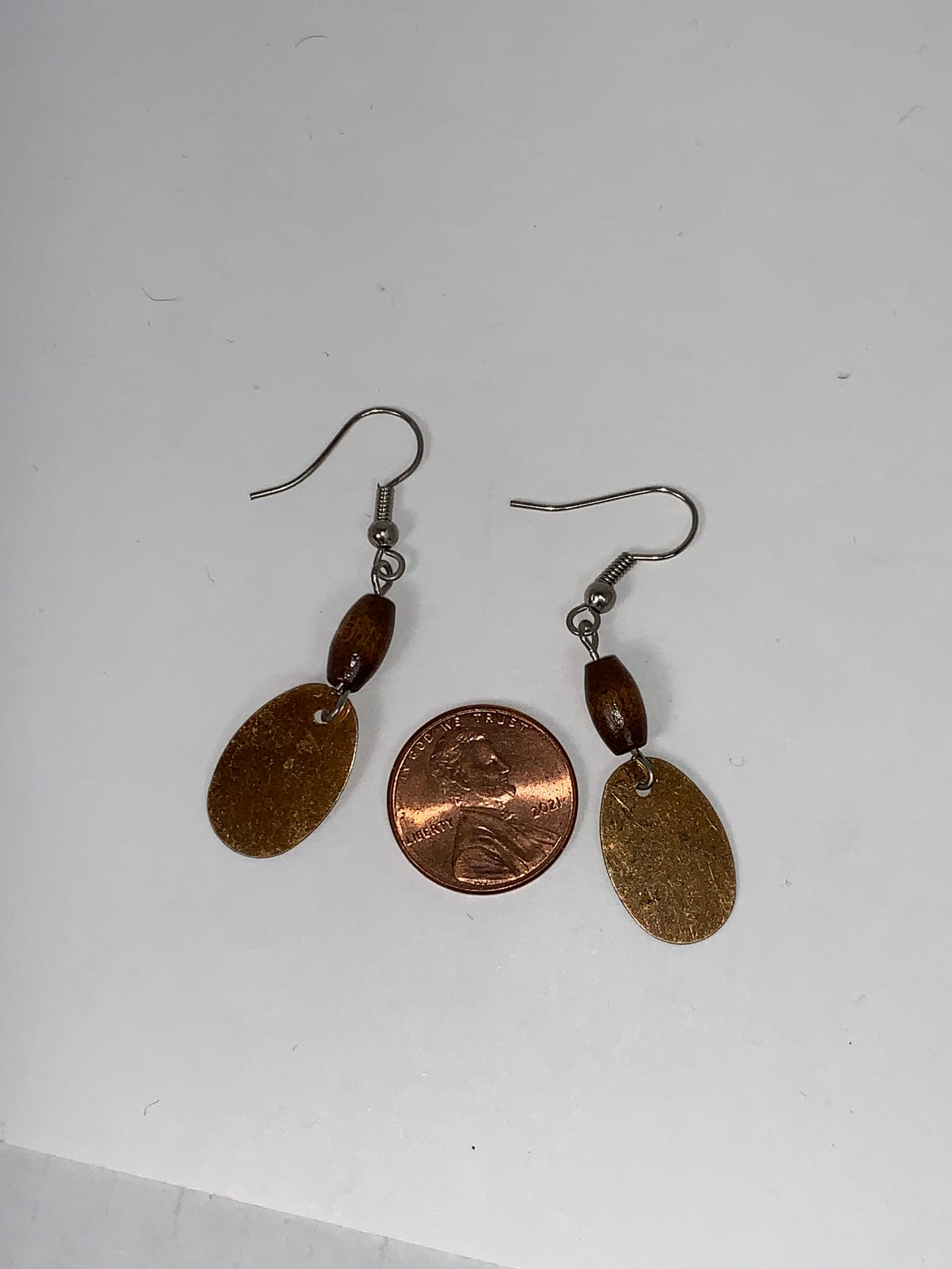 Cute Wooden Dangle Earrings, Dark