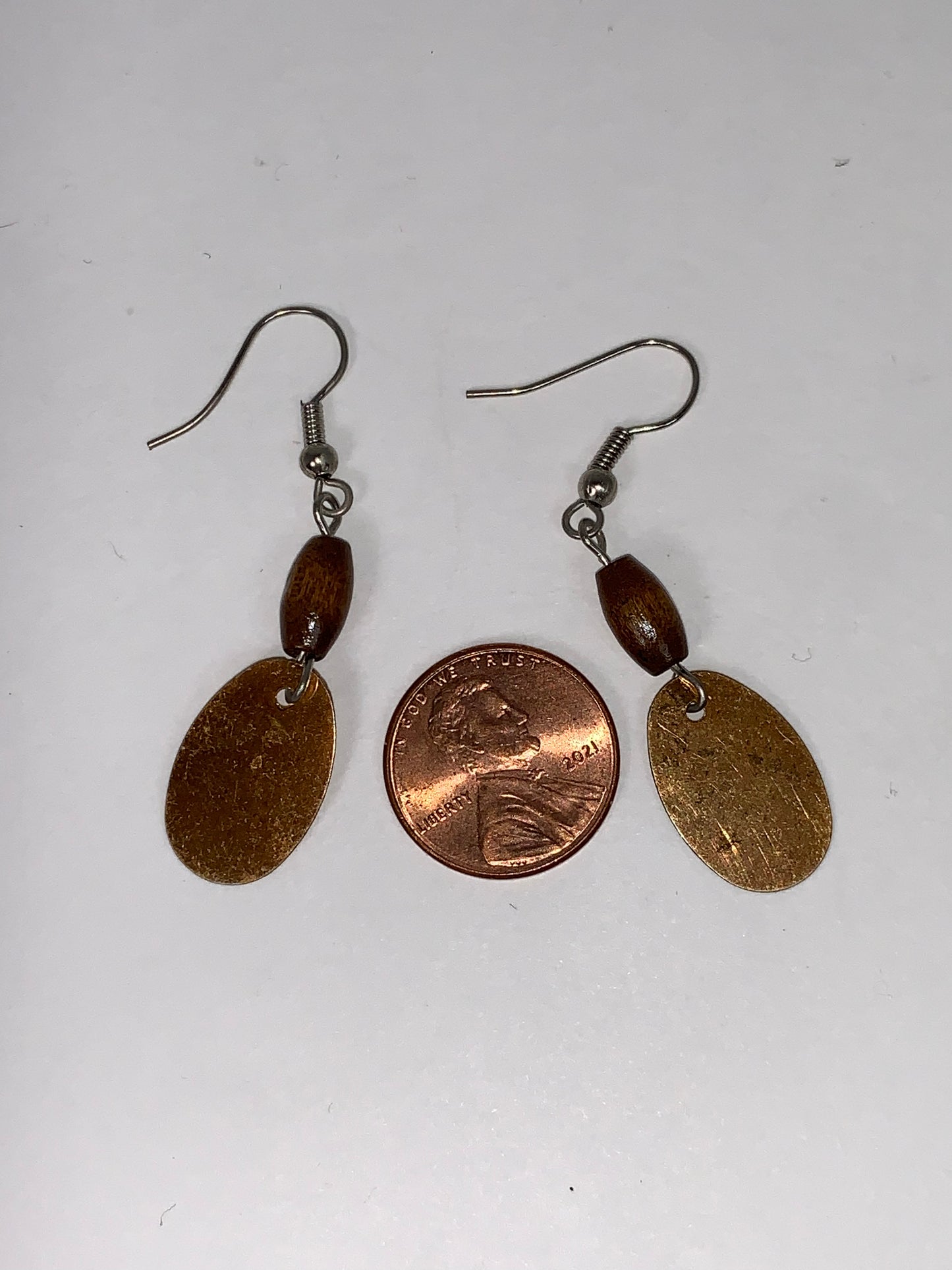 Cute Wooden Dangle Earrings, Dark