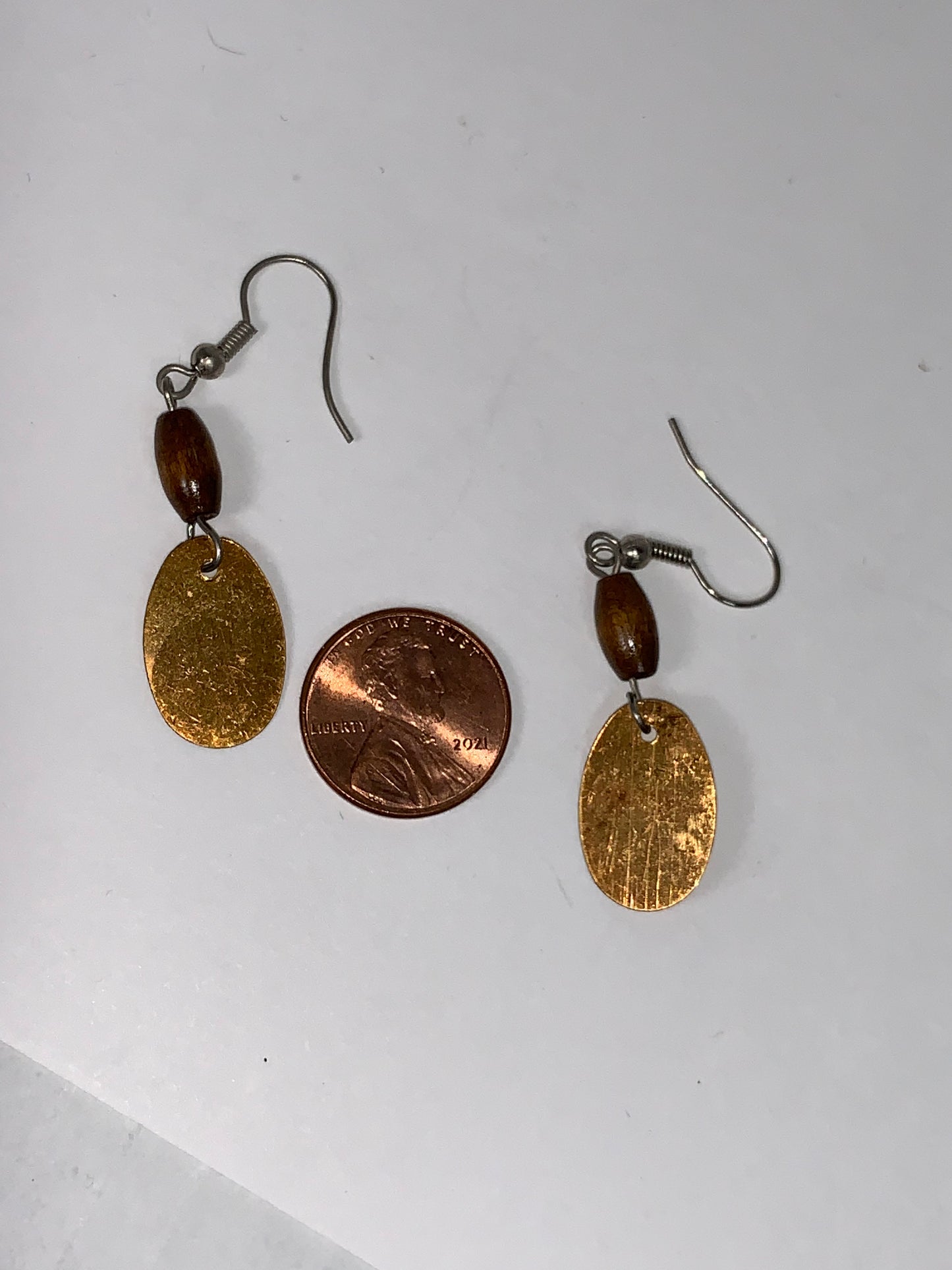 Cute Wooden Dangle Earrings, Dark