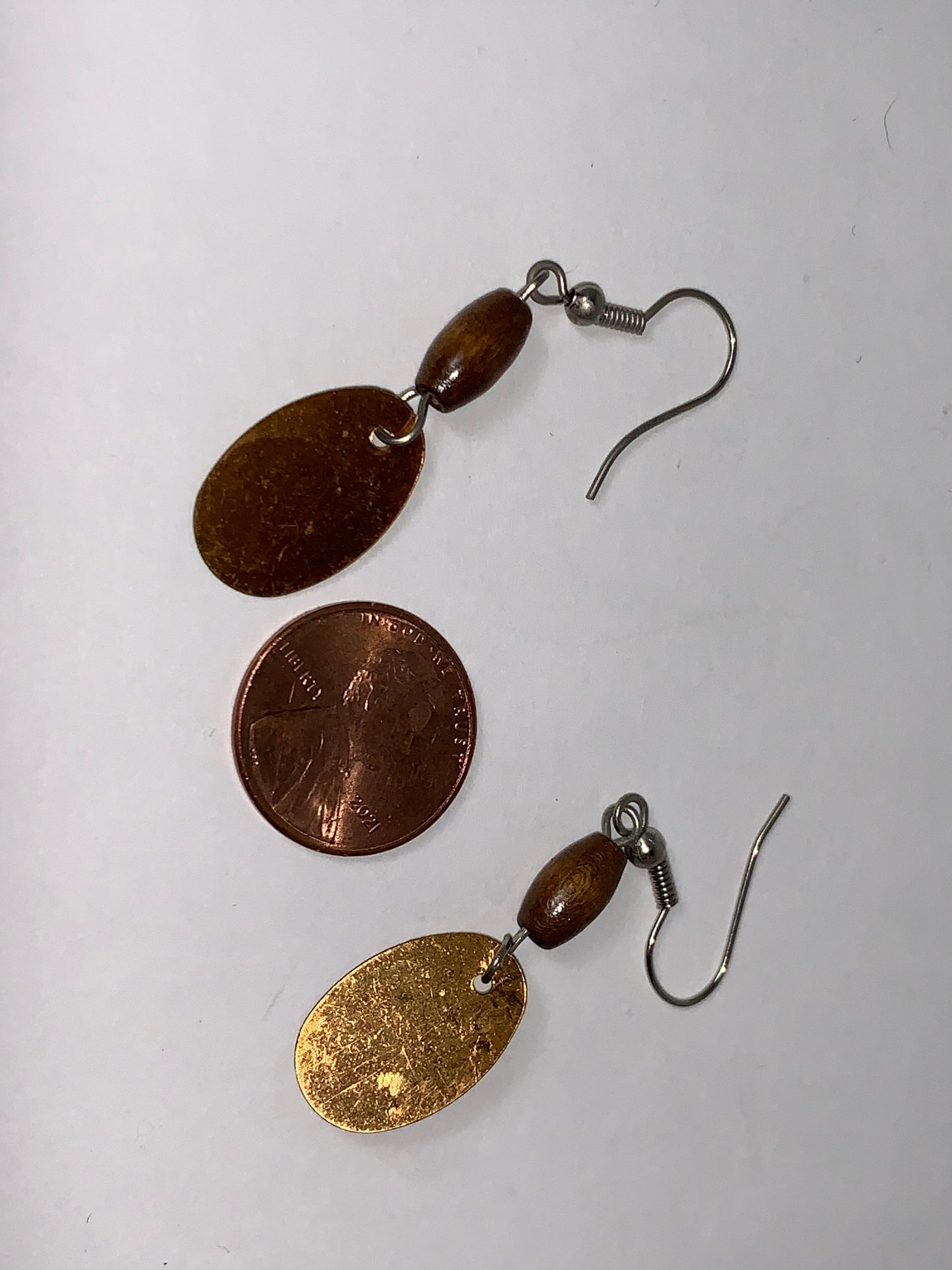 Cute Wooden Dangle Earrings, Dark
