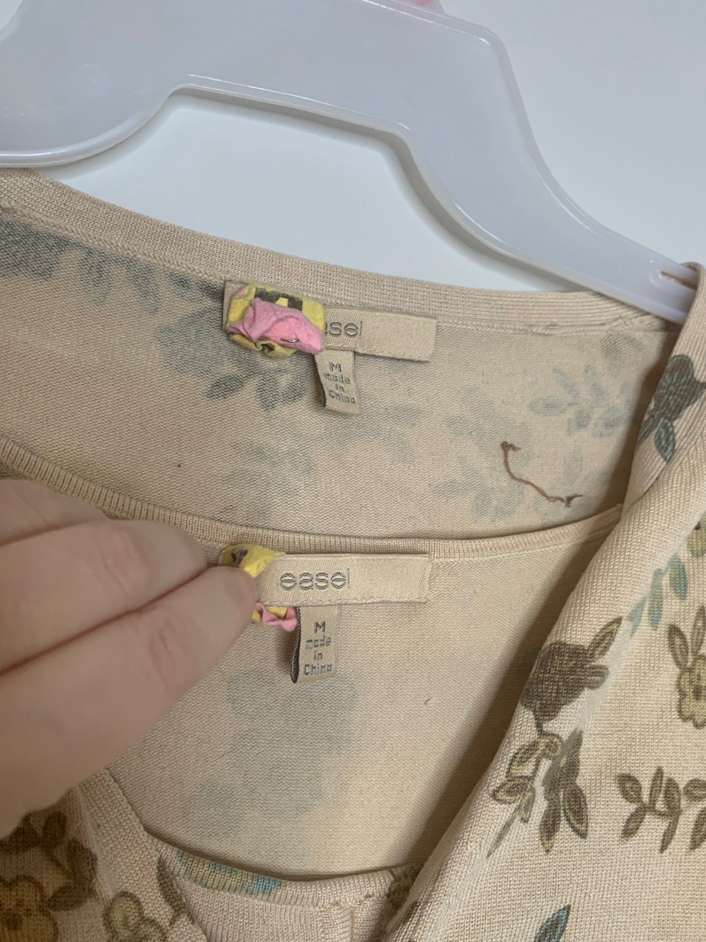 Yellow Floral Easel Shirt Set, Size Medium