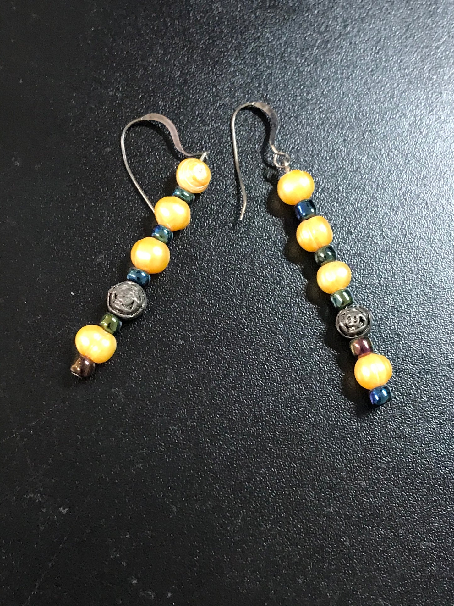 Buttercup Yellow Freshwater Pearl And Seed Bead Earrings