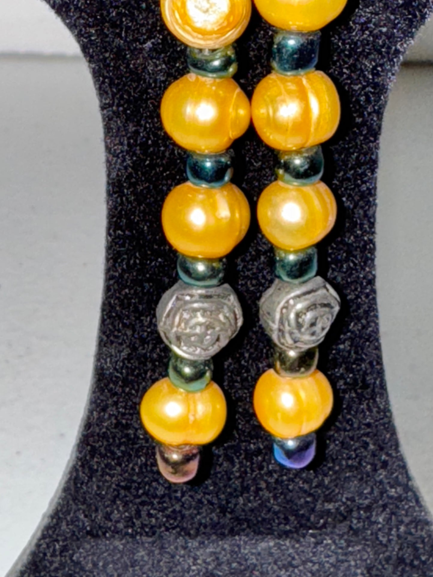 Buttercup Yellow Freshwater Pearl And Seed Bead Earrings
