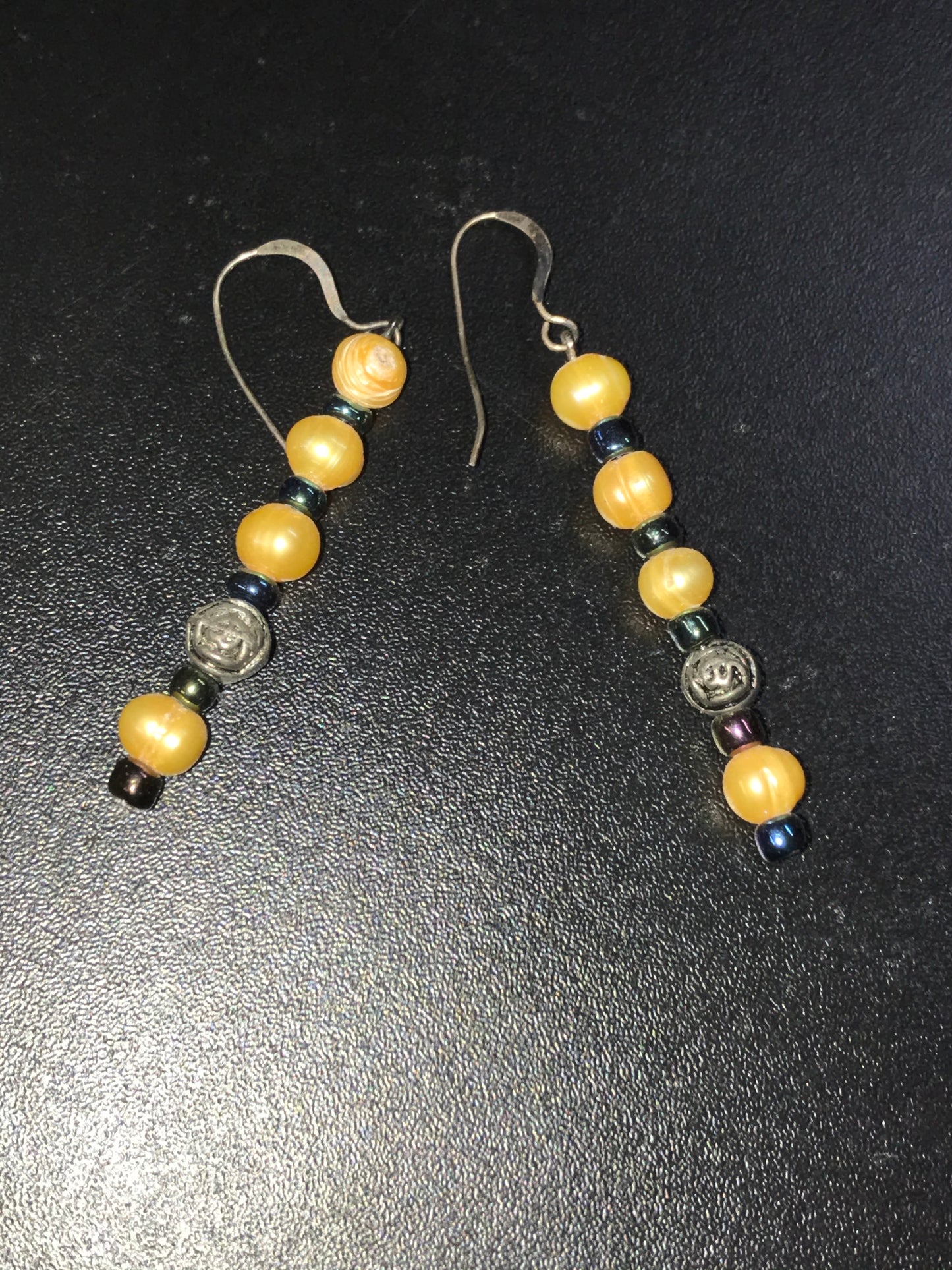 Buttercup Yellow Freshwater Pearl And Seed Bead Earrings