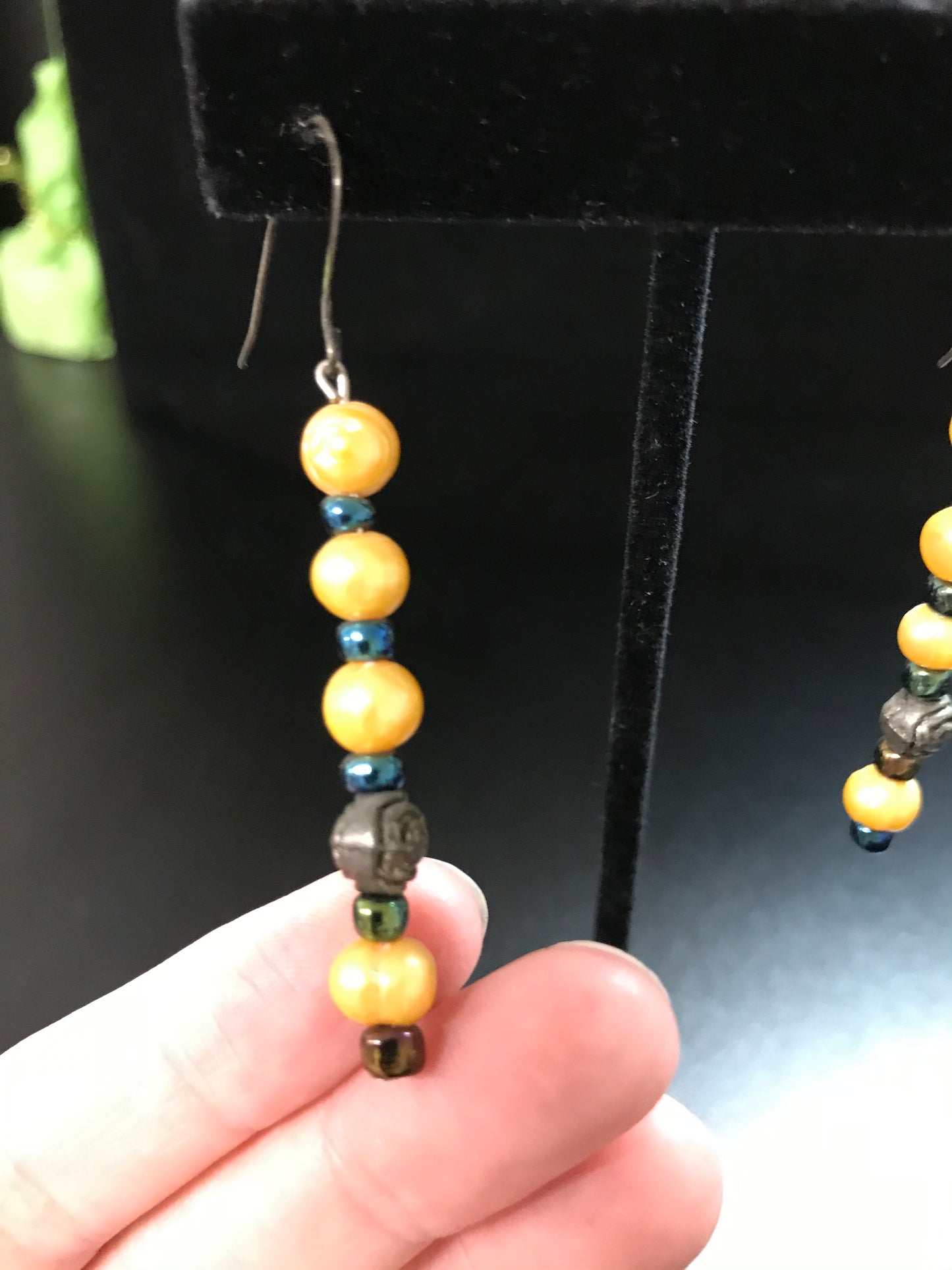 Buttercup Yellow Freshwater Pearl And Seed Bead Earrings