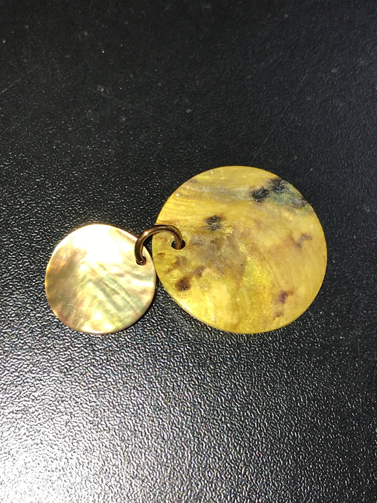 Yellow Round Black Lip Shell Pendant