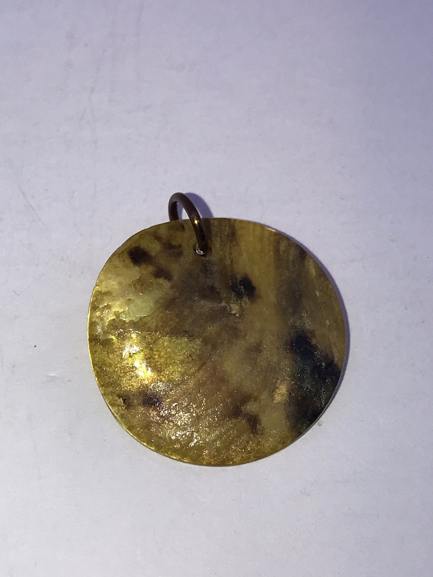 Yellow Round Black Lip Shell Pendant