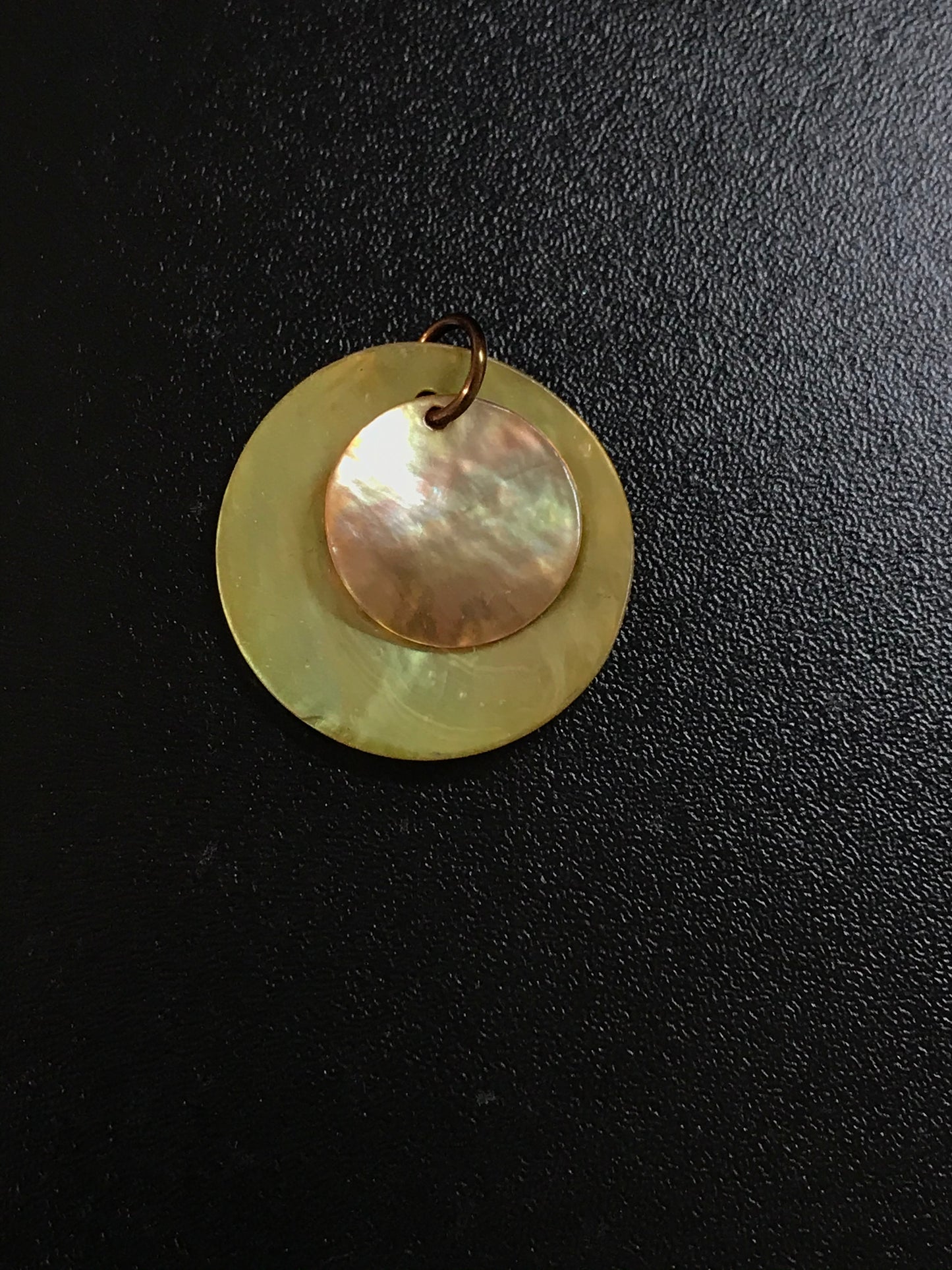 Yellow Round Black Lip Shell Pendant