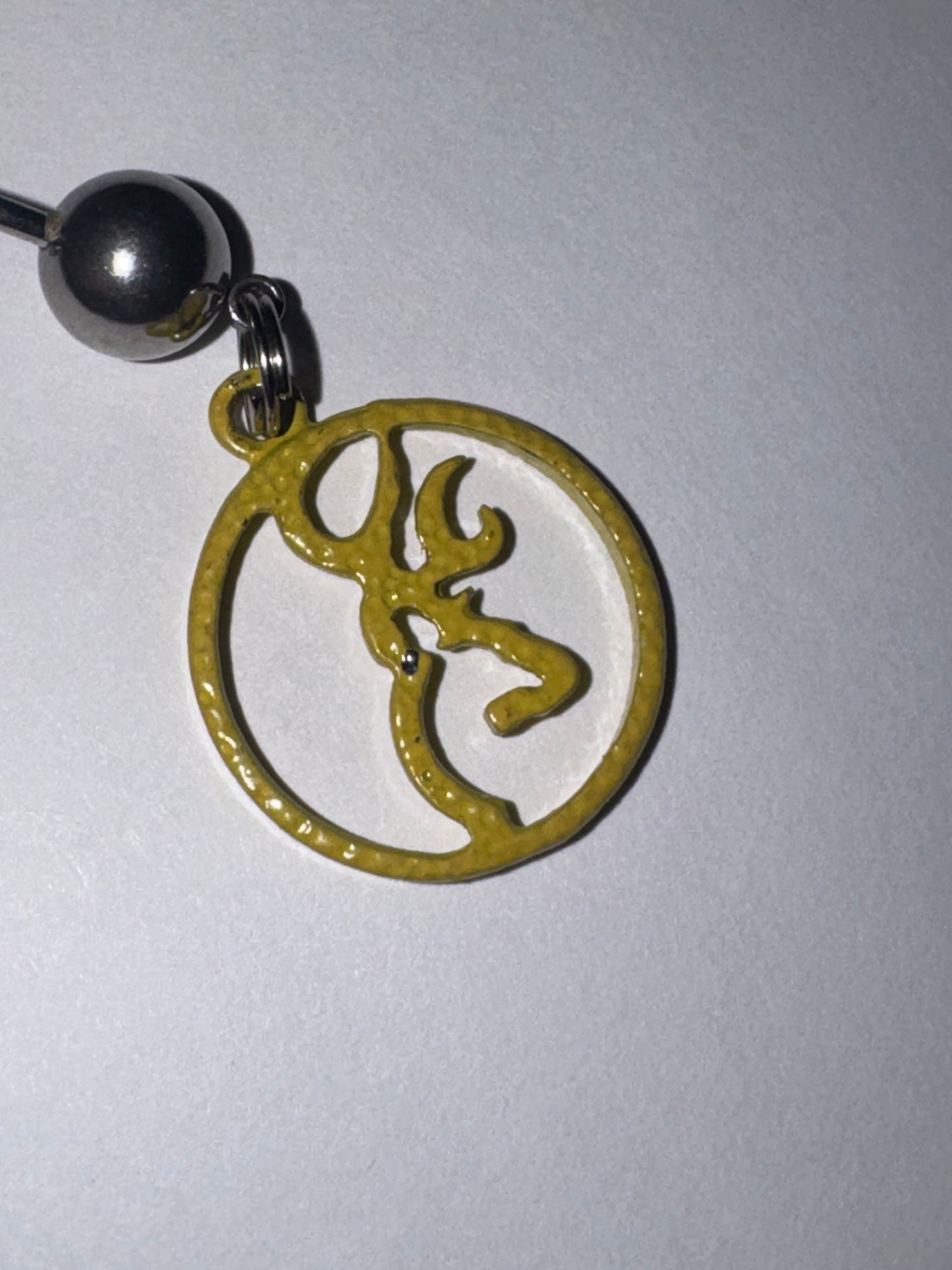 Yellow Titanium Browning Dangle Belly Ring