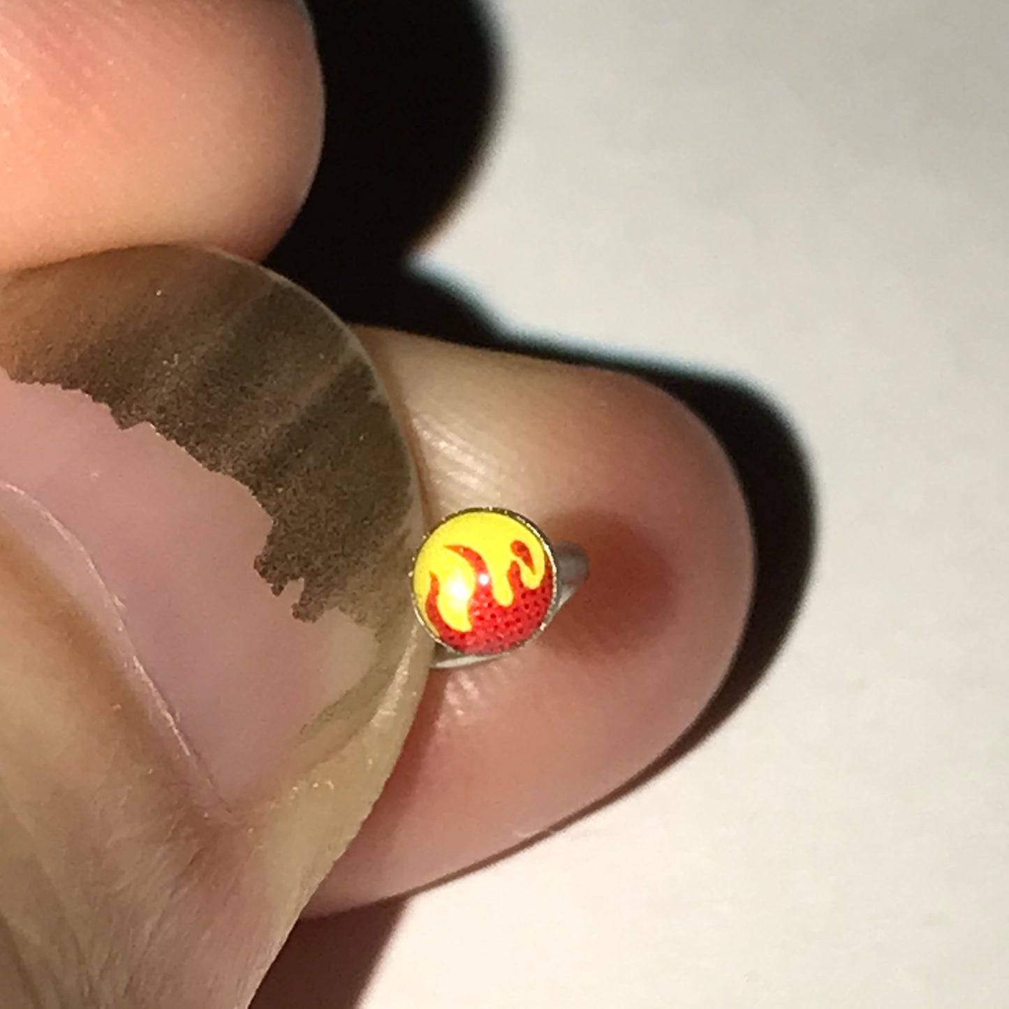 Flames 18 Gauge C-shaped Nose Ring