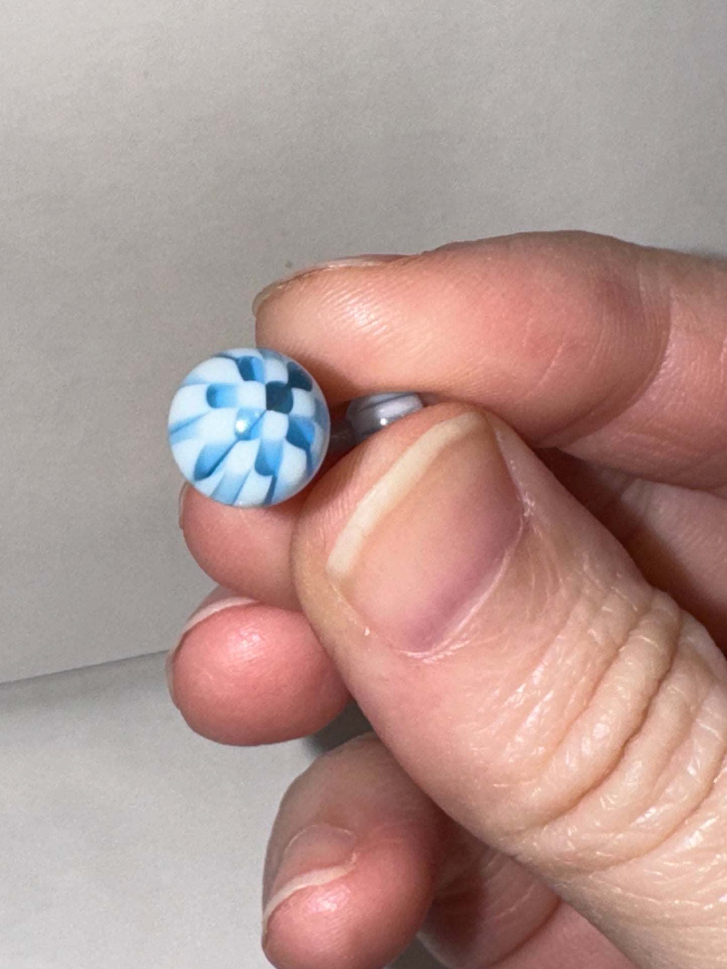 14 Gauge Blue and White Checkerboard Belly Ring