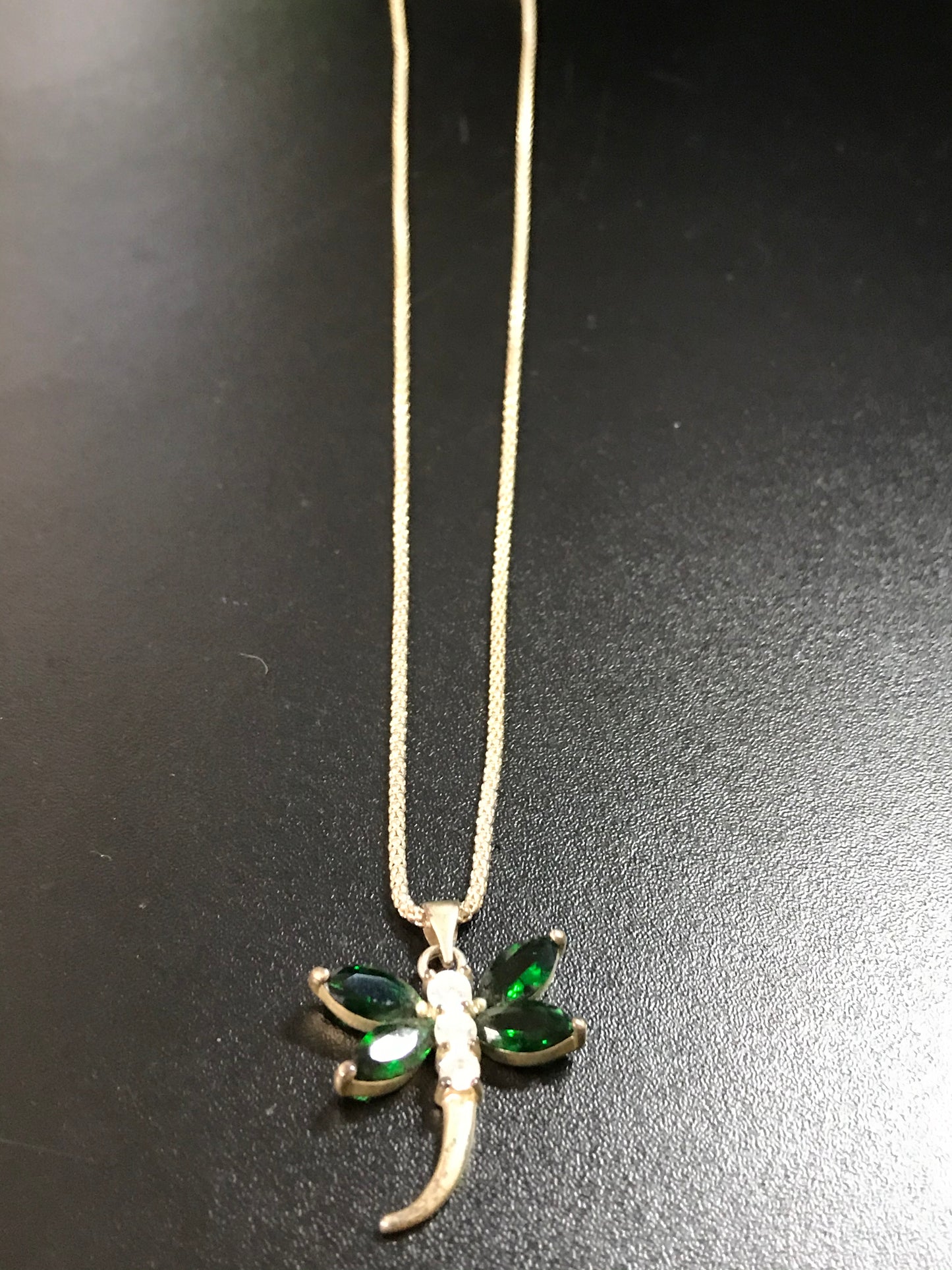 18" Silver Rope Chain Necklace with Dragonfly Pendant