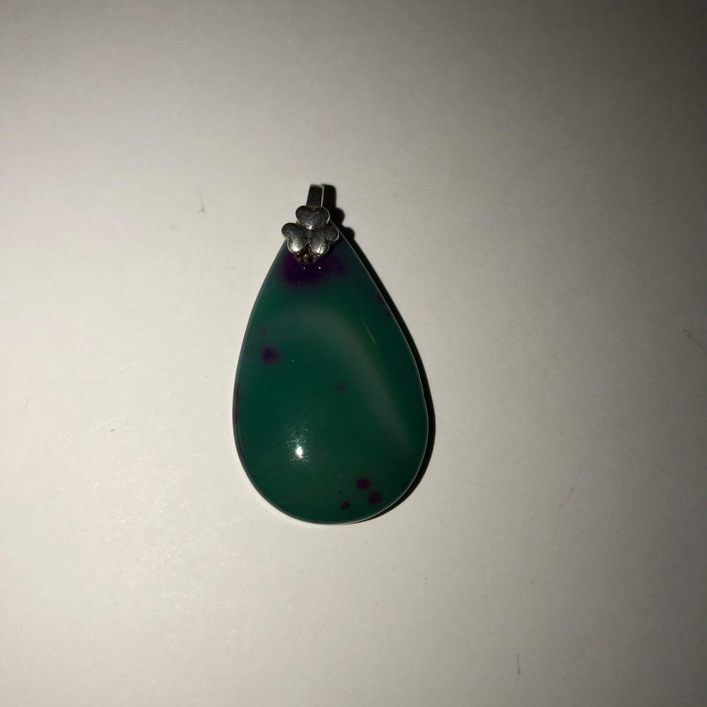 Green Agate Teardrop Pendant