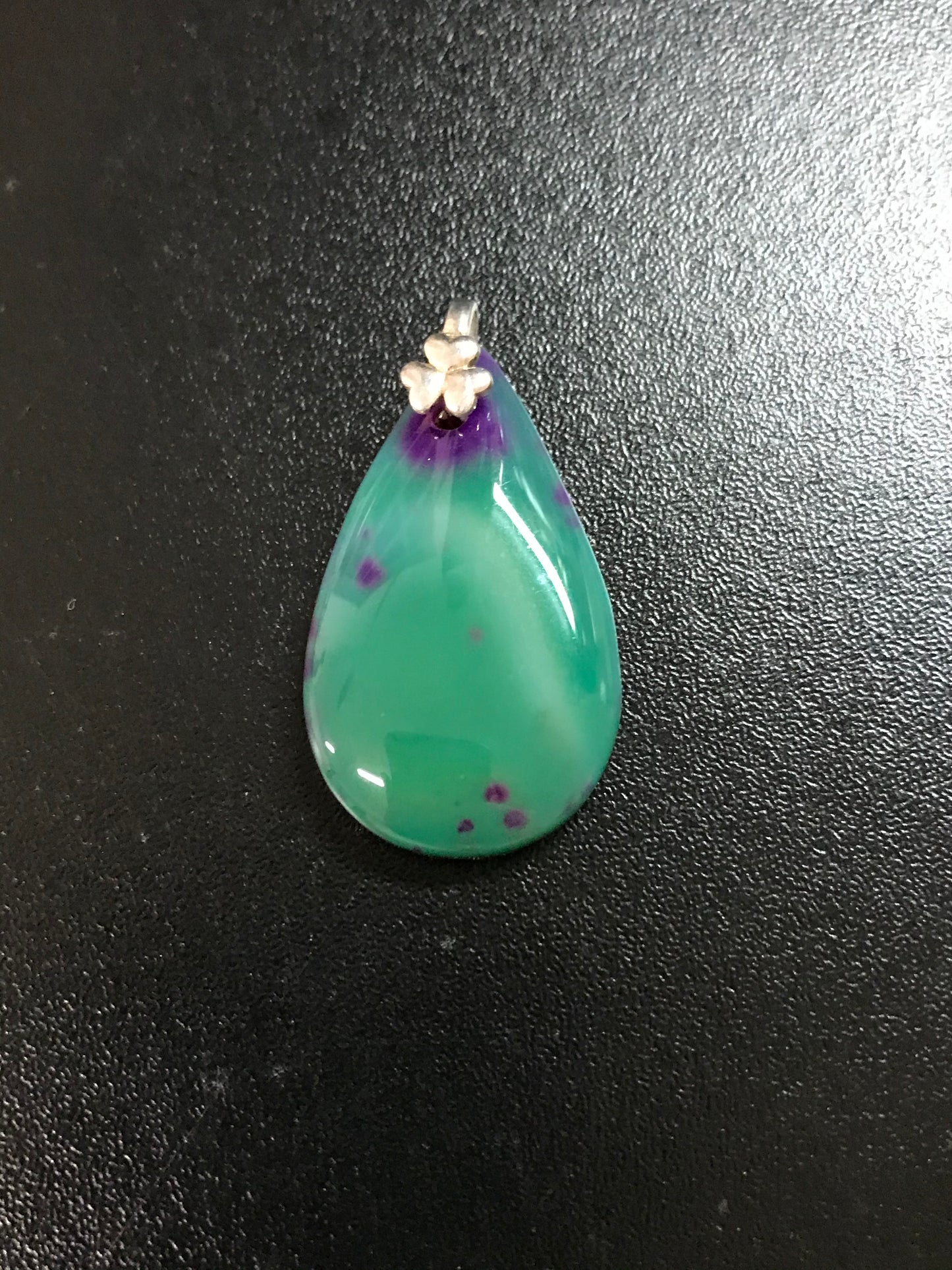 Green Agate Teardrop Pendant