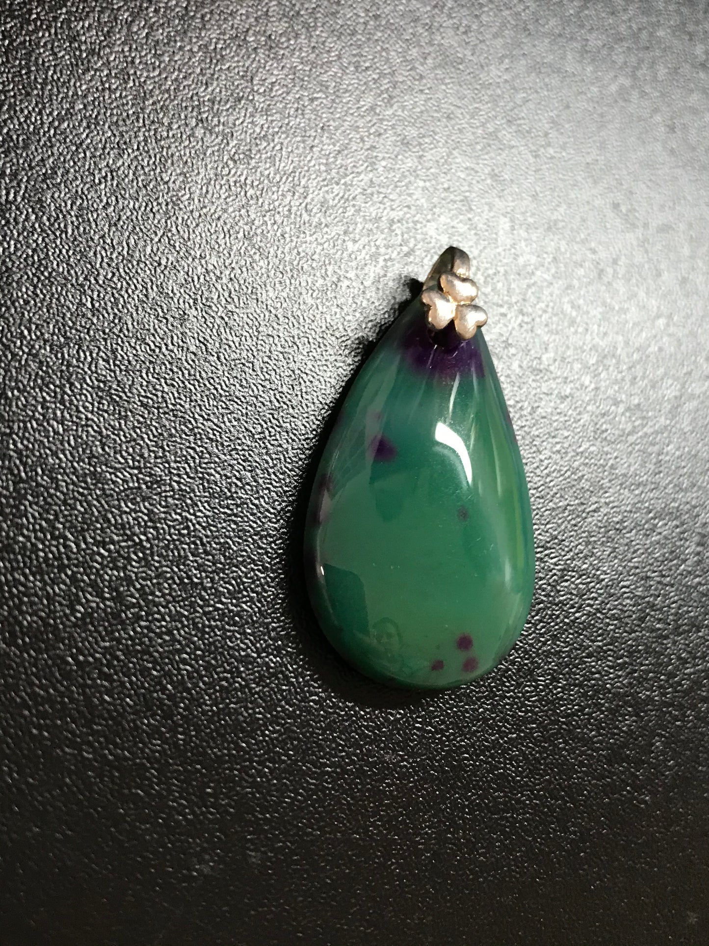 Green Agate Teardrop Pendant