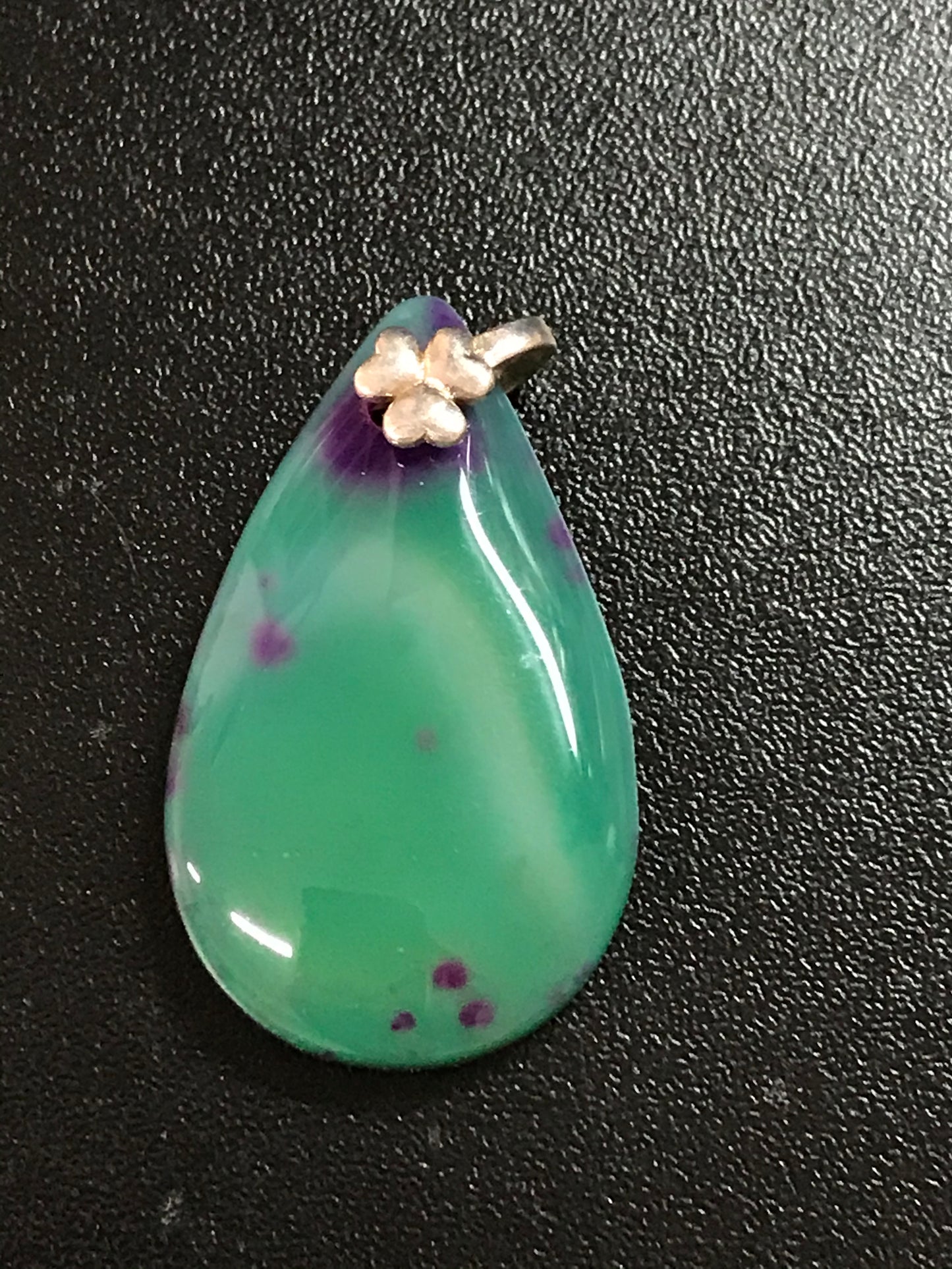 Green Agate Teardrop Pendant