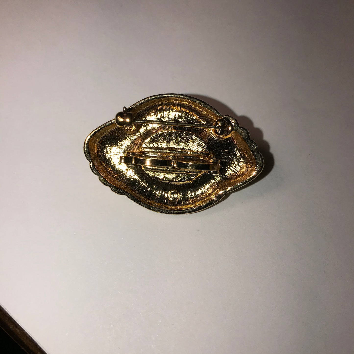 Gold and Pewter Oval Pin