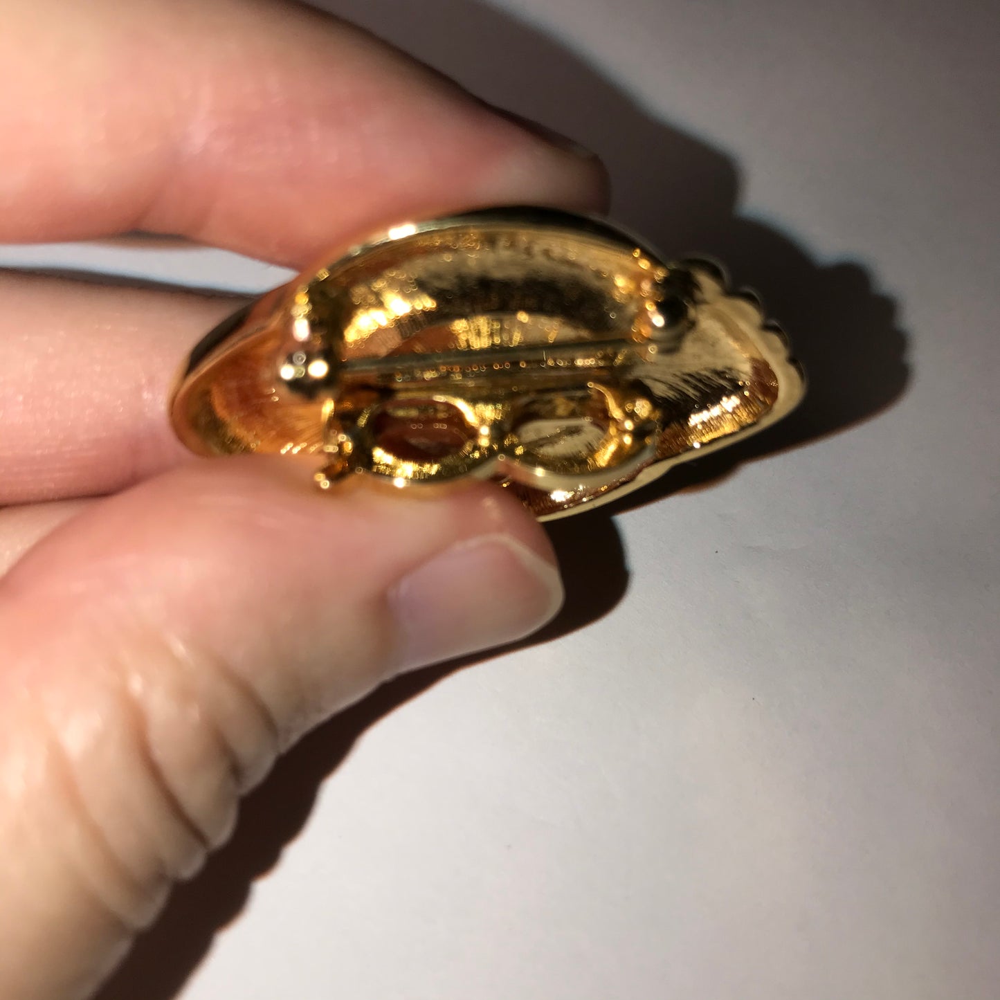 Gold and Pewter Oval Pin