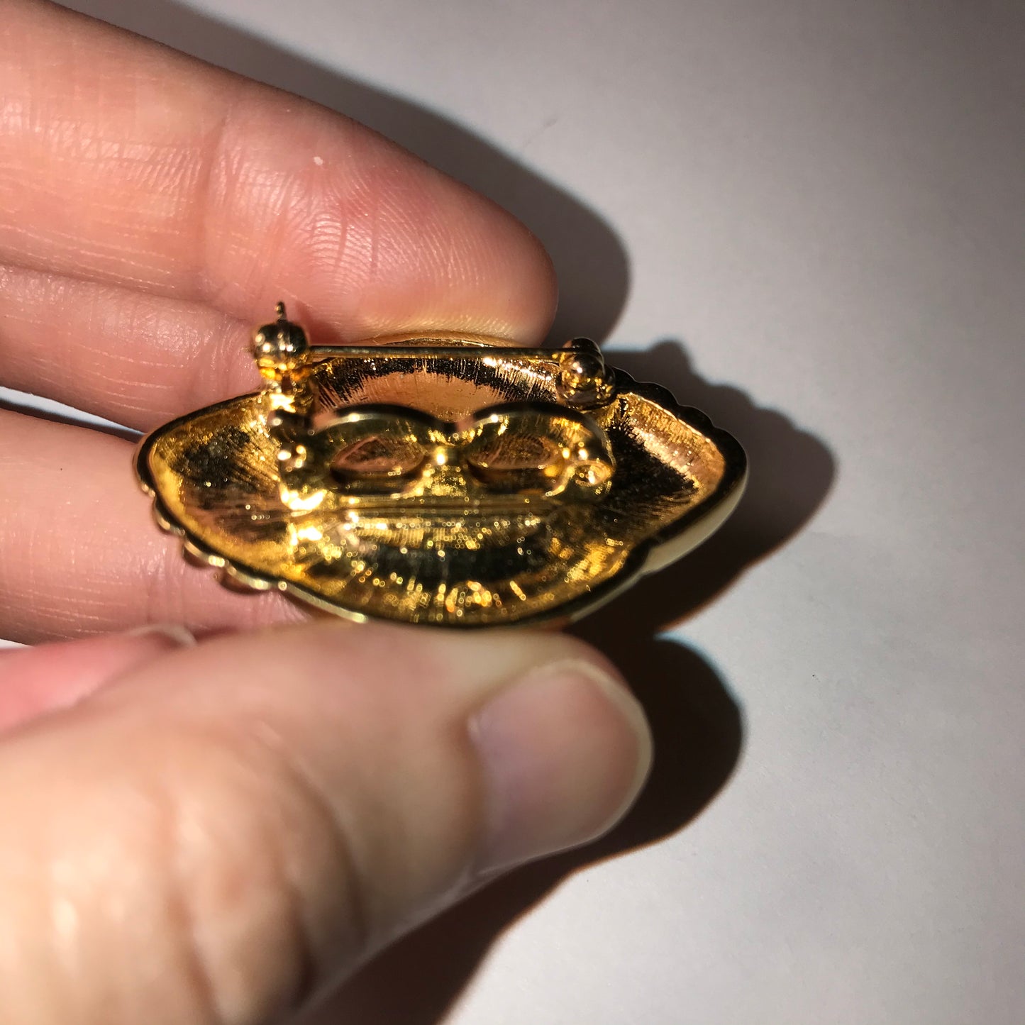 Gold and Pewter Oval Pin