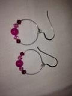 Plum Quartz Hoop Earrings with Swarovski