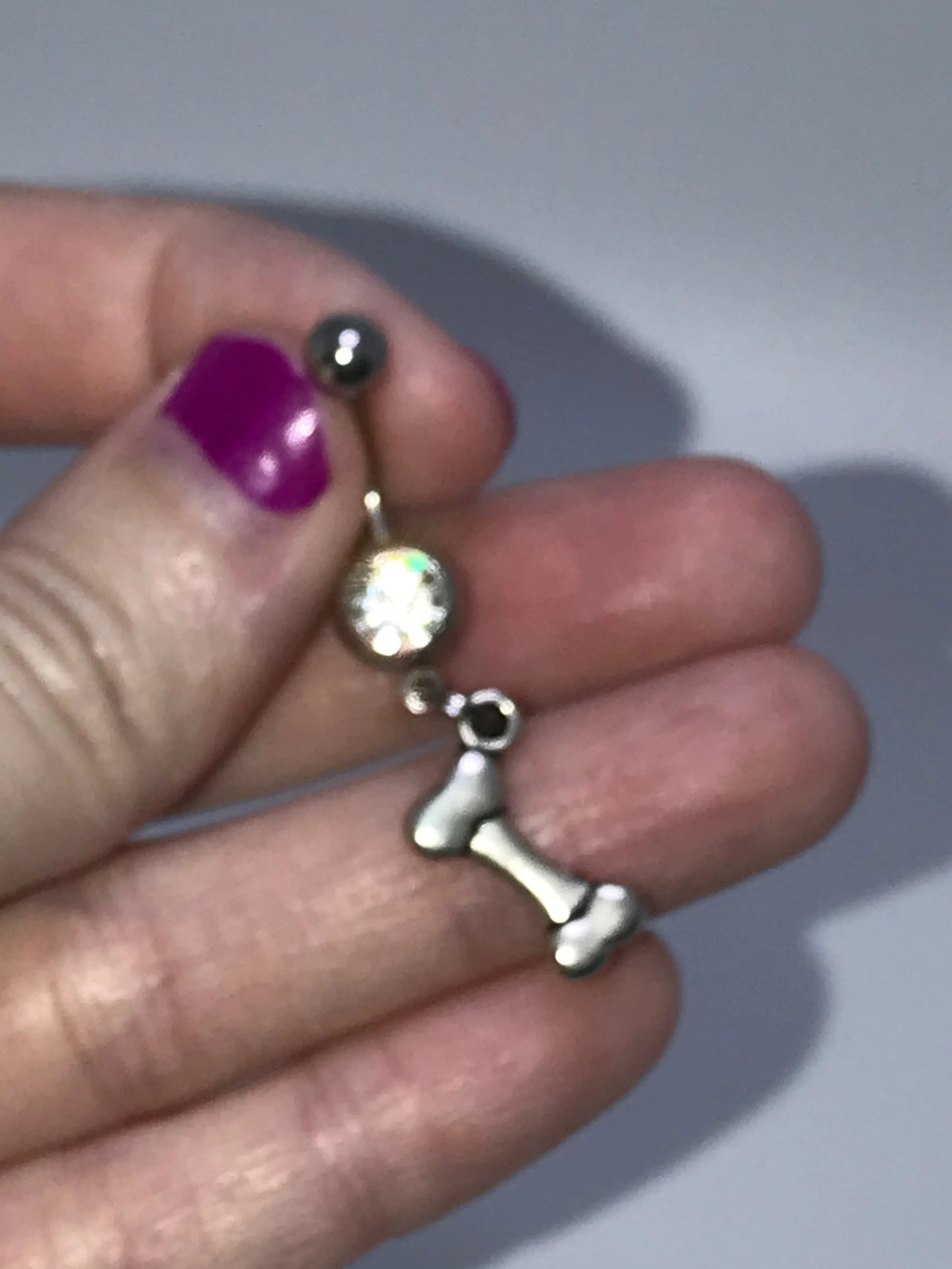 Dog Bone Dangle Belly Ring