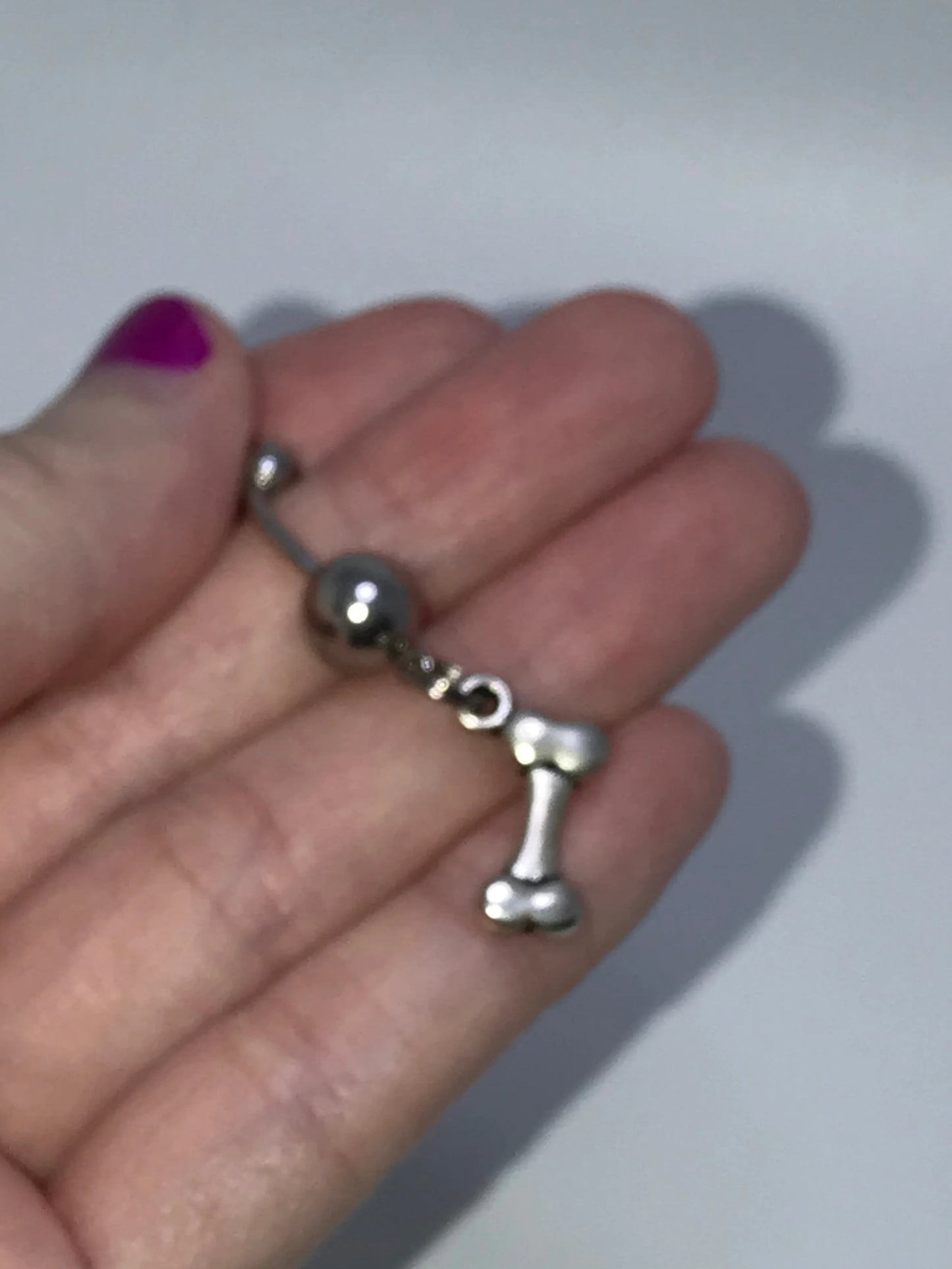 Dog Bone Dangle Belly Ring