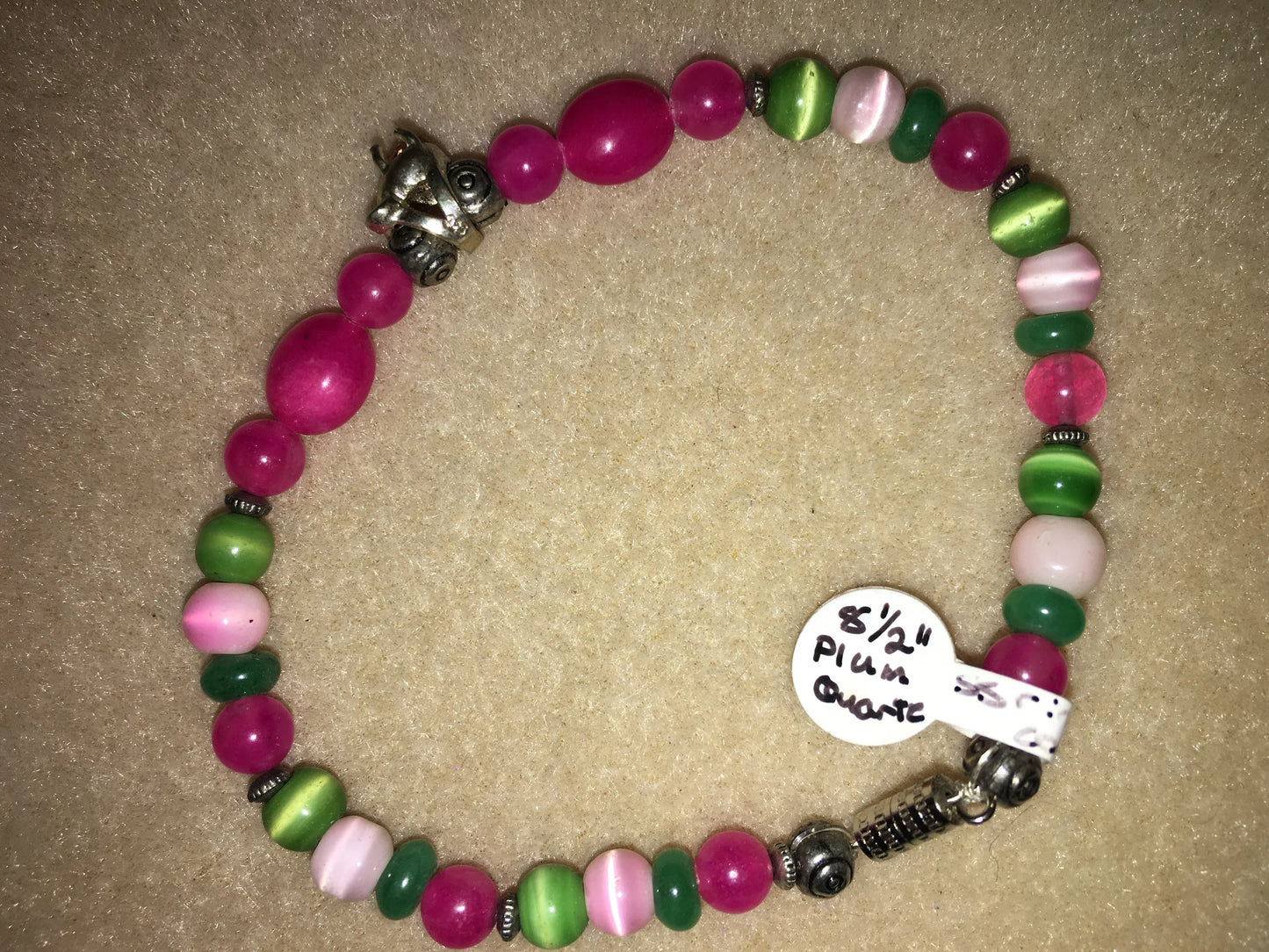 8 1/2" Long Plum Quartz Bracelet