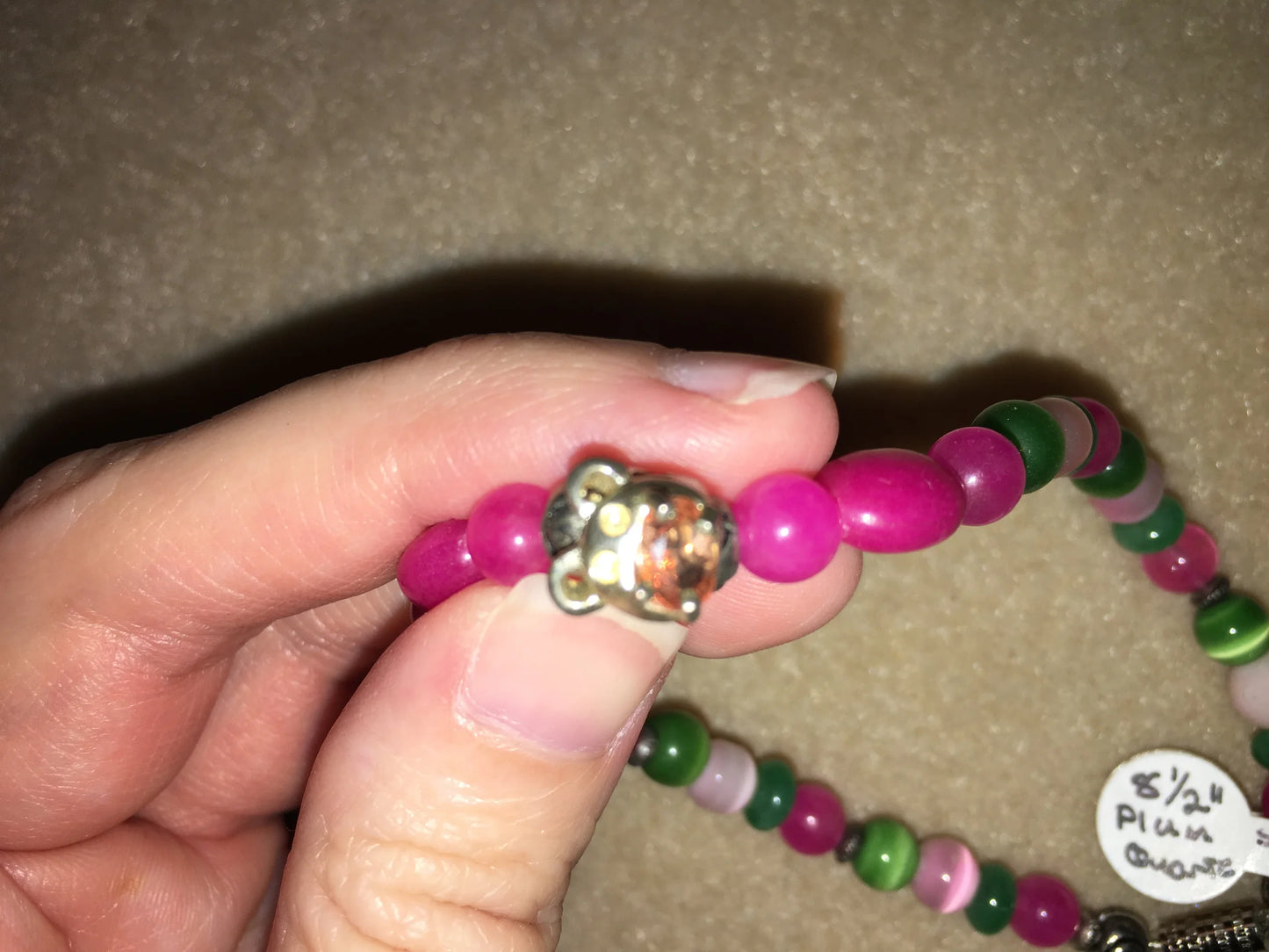8 1/2" Long Plum Quartz Bracelet