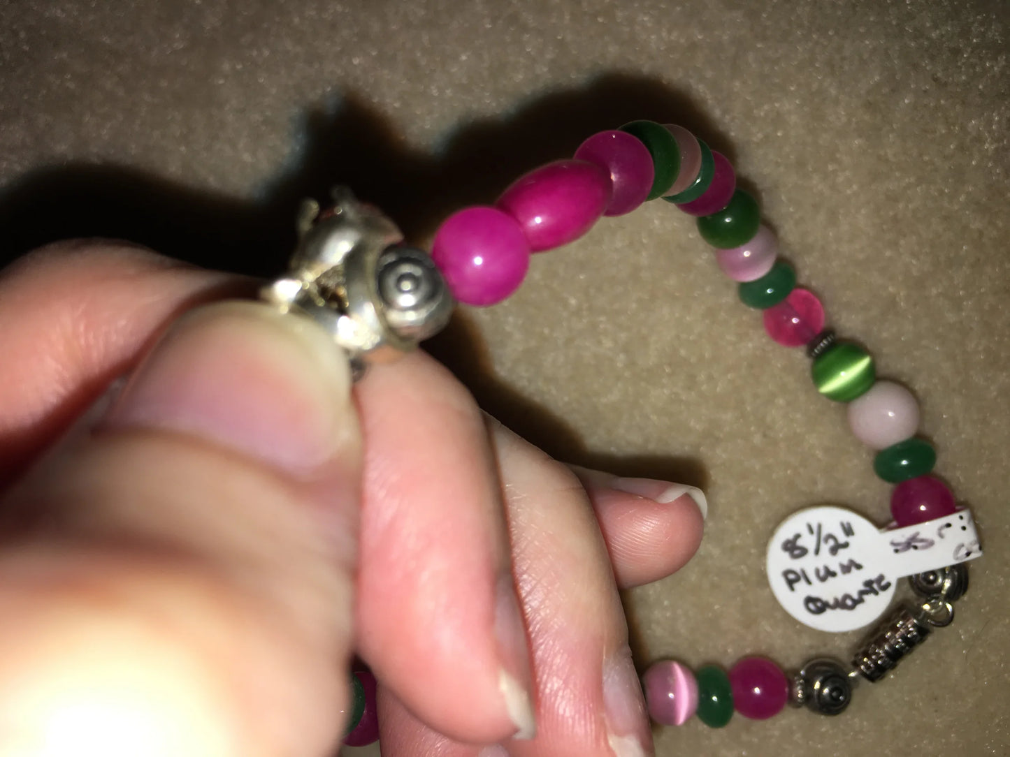 8 1/2" Long Plum Quartz Bracelet