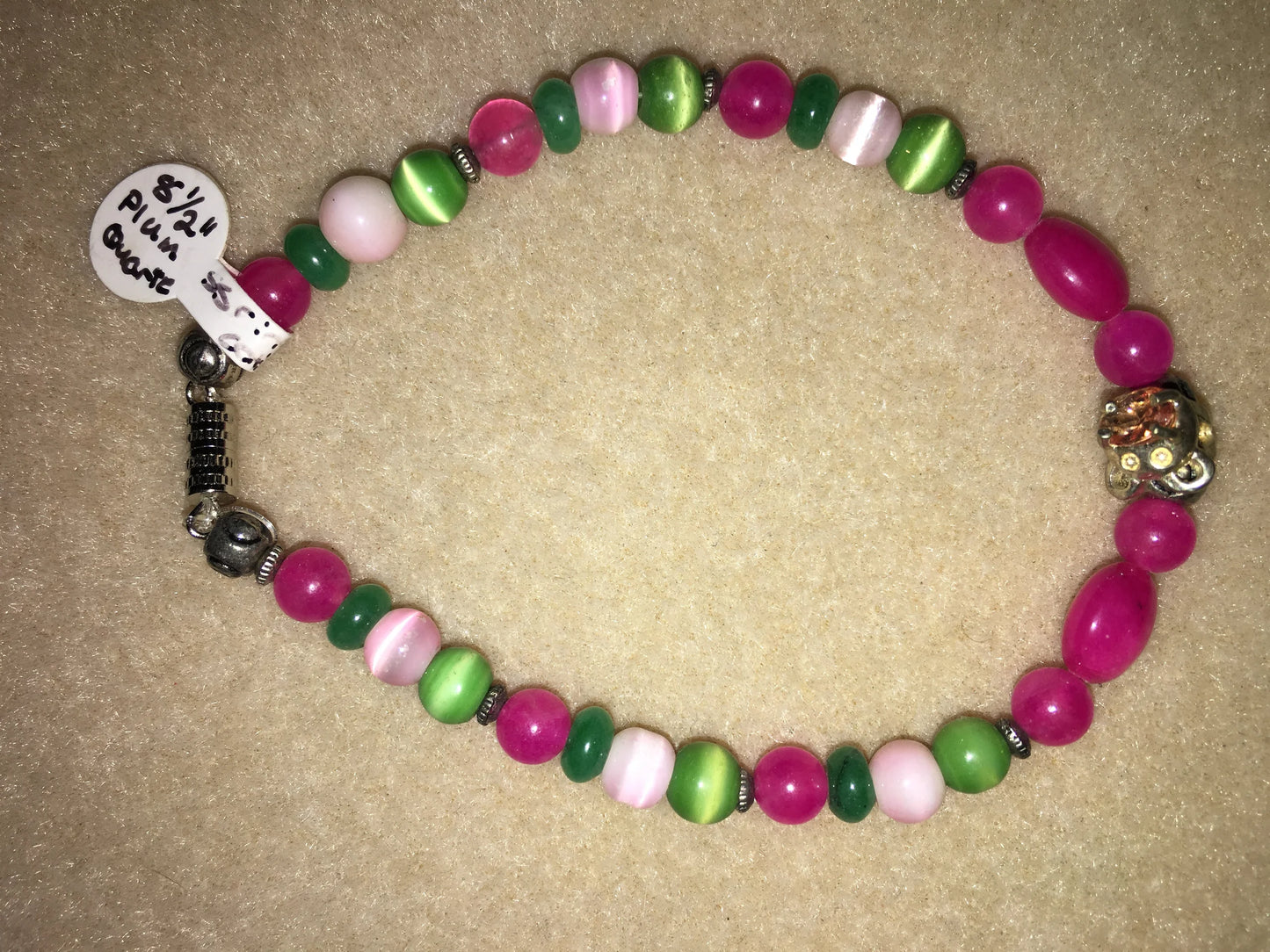 8 1/2" Long Plum Quartz Bracelet