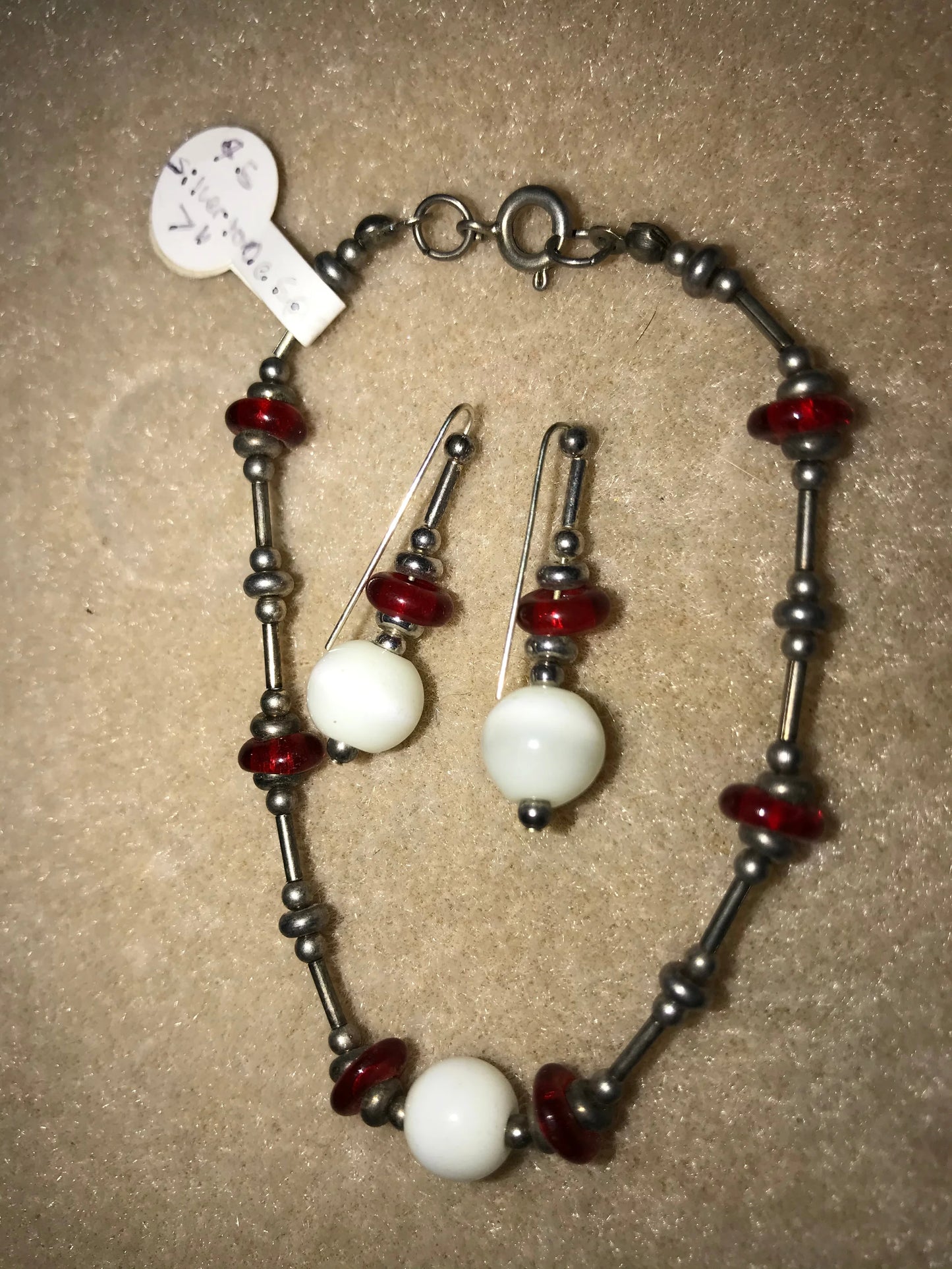 7" long Bracelet and matching Earrings set