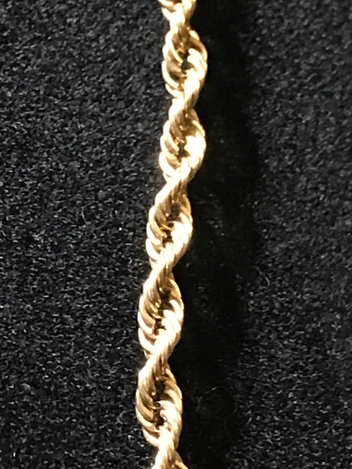 8 1/2" Long 14 Kt Gold Rope Chain Bracelet