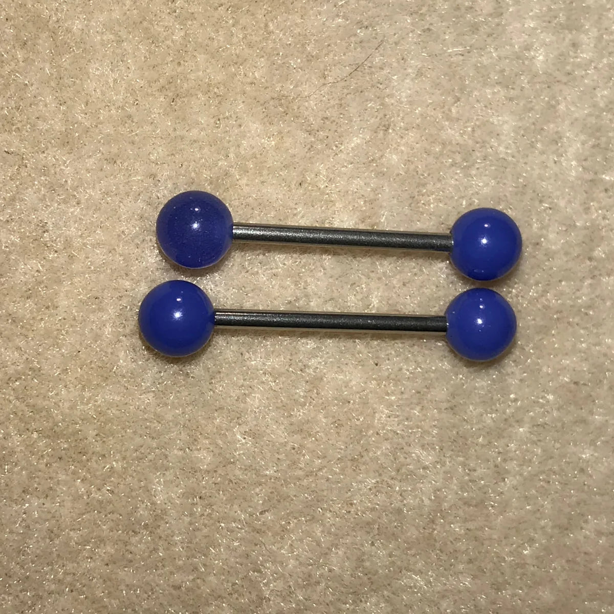 14 Gauge Bluish Purple Design Tongue Ring