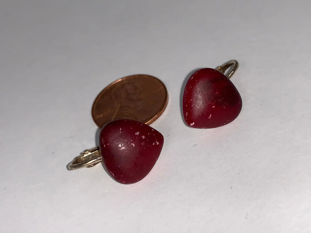 13 mm Red Howlite Clip Earrings