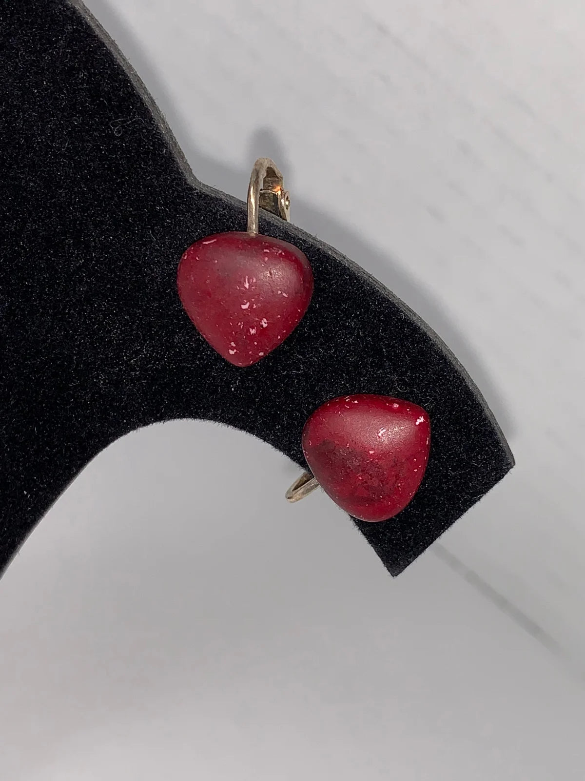 13 mm Red Howlite Clip Earrings