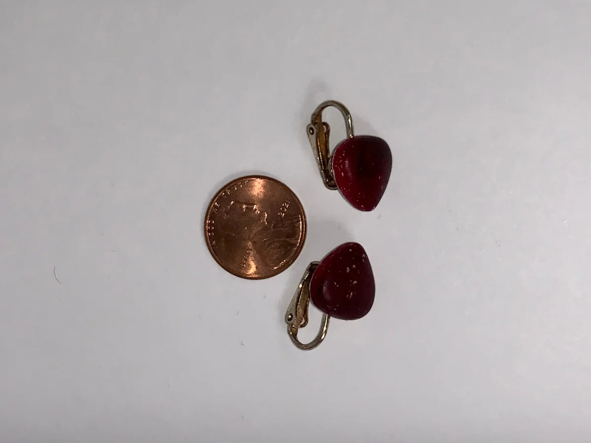 13 mm Red Howlite Clip Earrings
