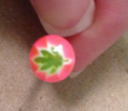 14 Gauge Pink and Green Pot Leaf Belly Ring