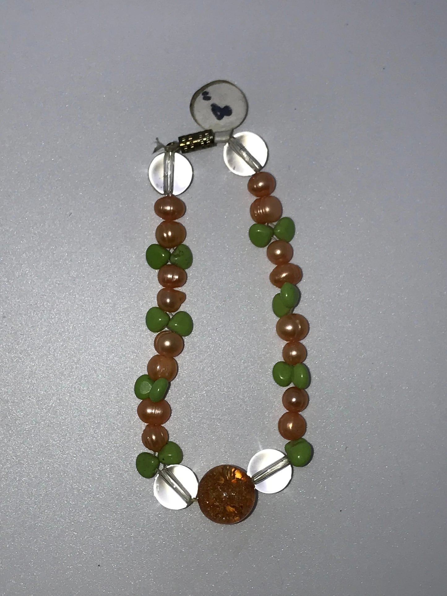 8" Pearl And Jade Bracelet