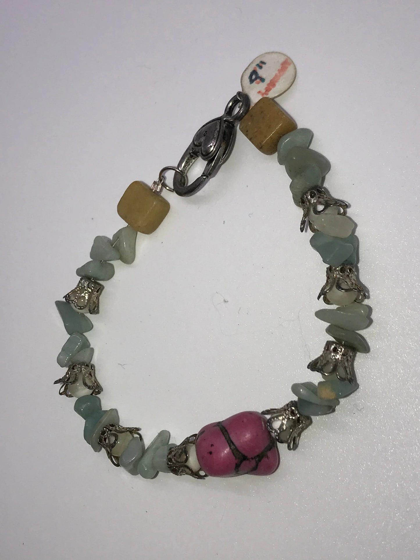 8" Bracelet Amazonite With Pink Marble