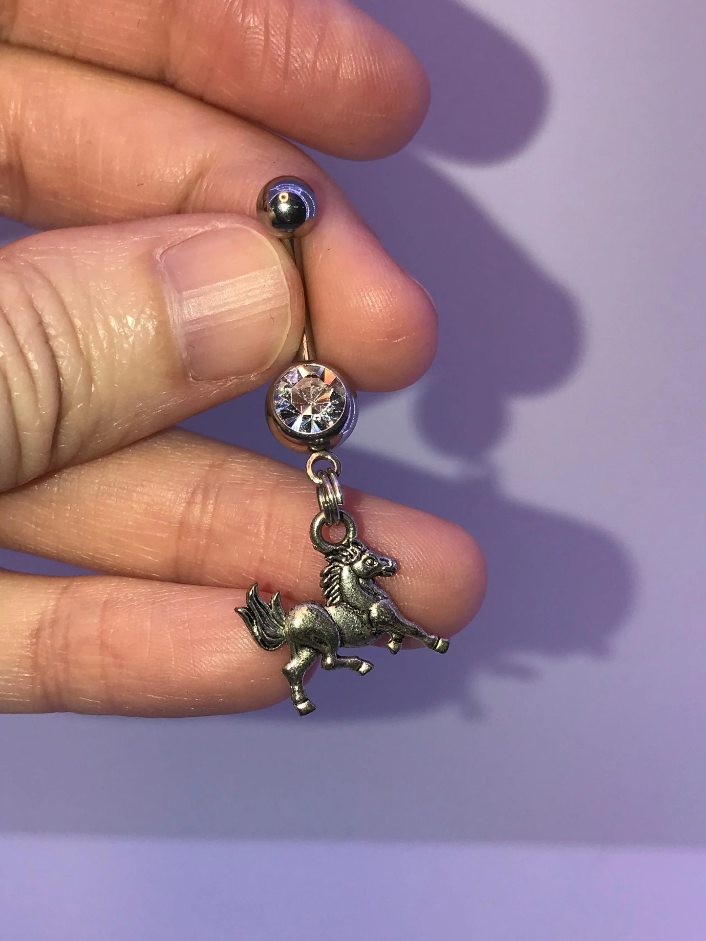 Horse Dangle Belly Ring