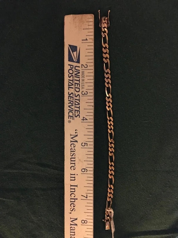 8 1/2" 14 Kt Gold Figaro Bracelet