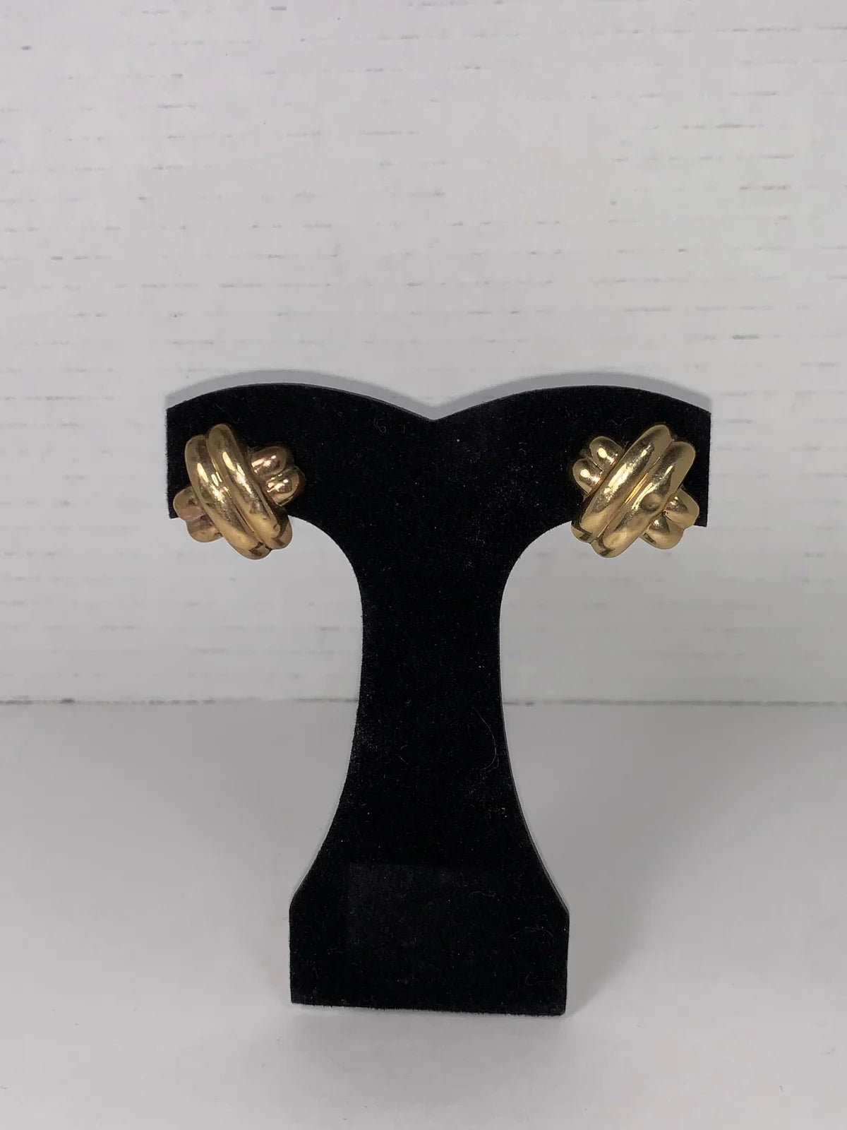 14 Kt Gold X Shaped Earrings