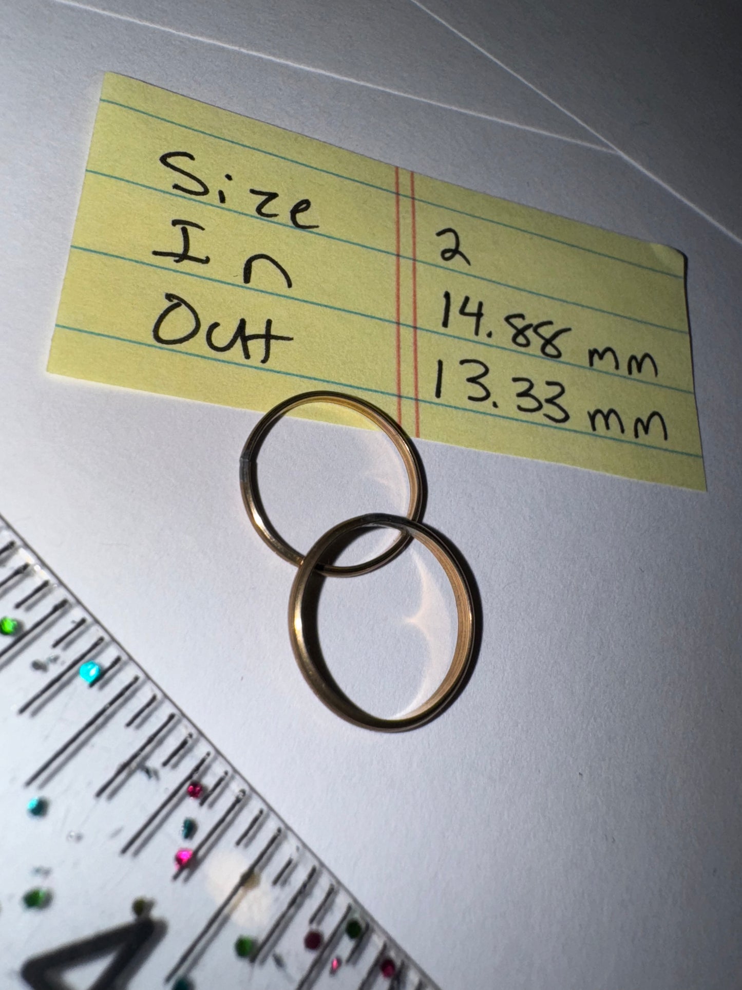 1.33mm Gold Filled Plain Band Ring, Size 2