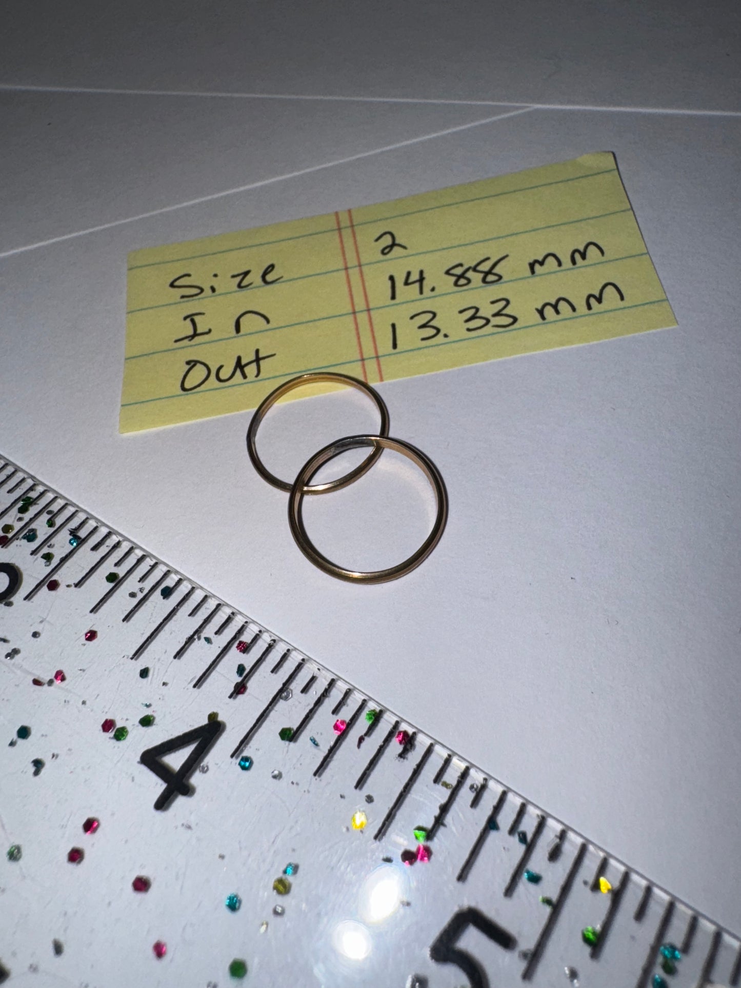 1.33mm Gold Filled Plain Band Ring, Size 2