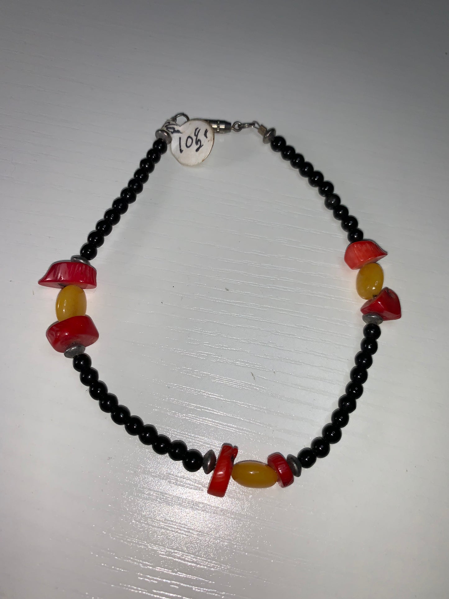 Aragonite and Obsidian Bracelet/Anklet