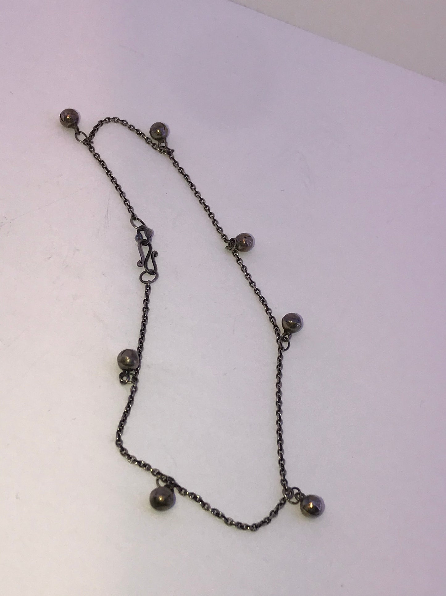 10" Sterling Silver Cable chain Anklet with balls